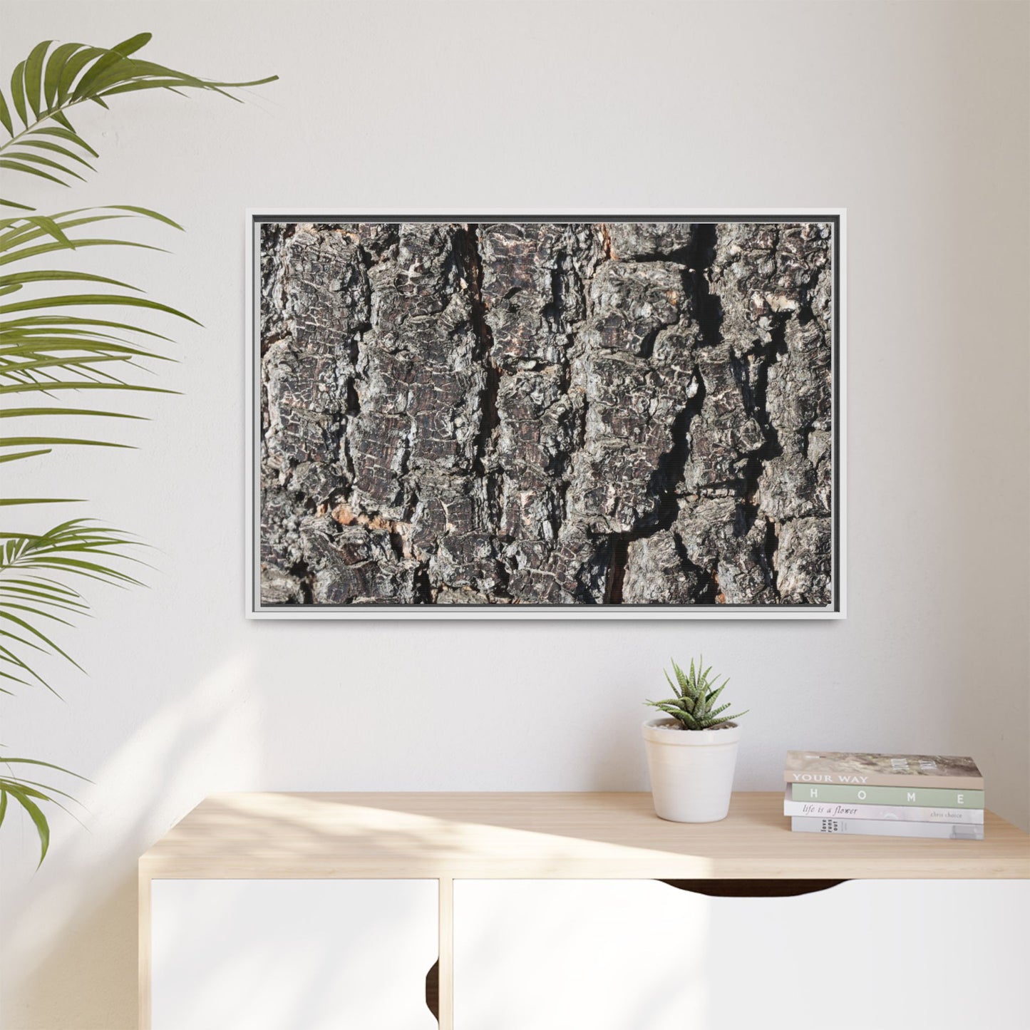 Bark Study in Gray - Unique Stretched Canvas Wall Art