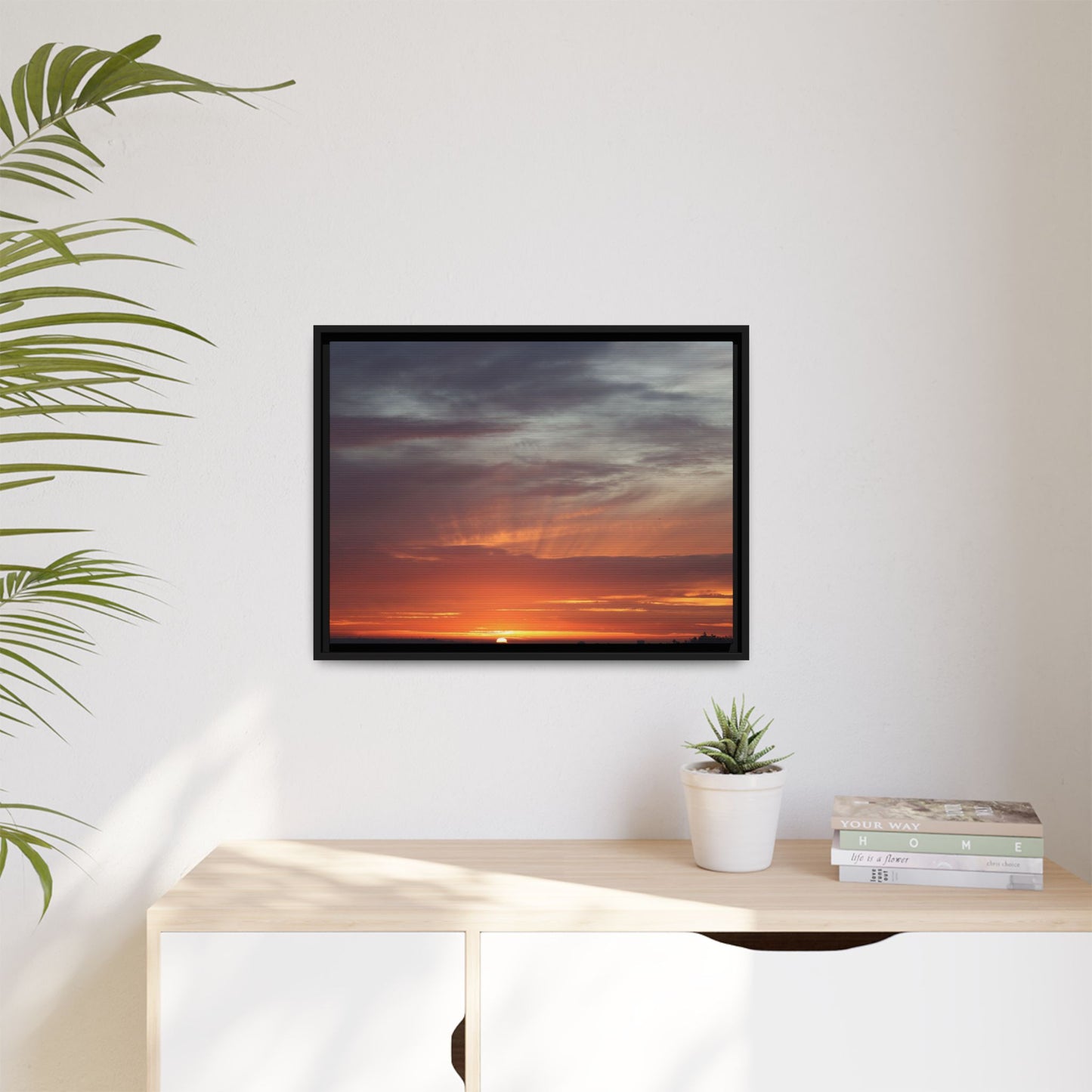 Fiery Horizon - Unique Stretched Canvas Wall Art