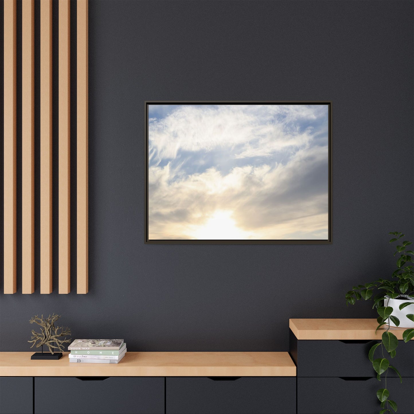 Sky's Ethereal Whisper - Unique Stretched Canvas Wall Art