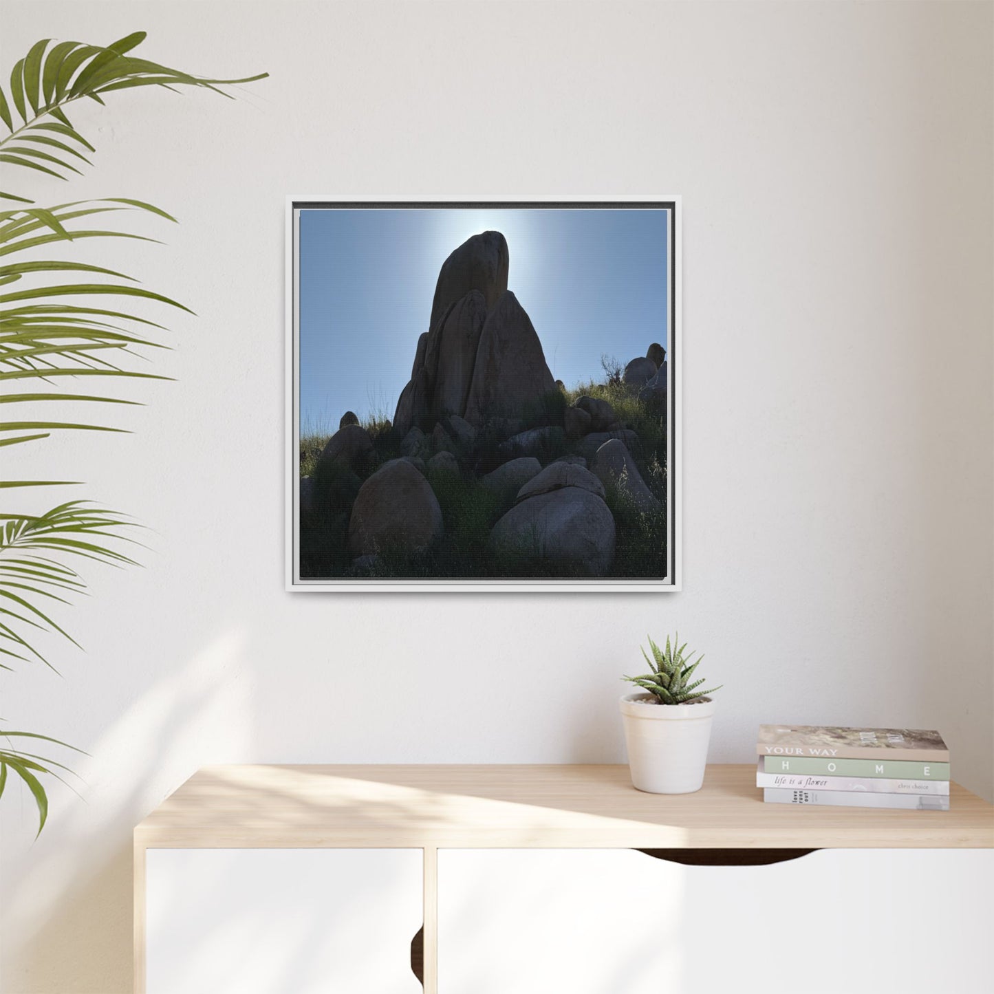Boulder Silhouette - Unique Stretched Canvas Wall Art