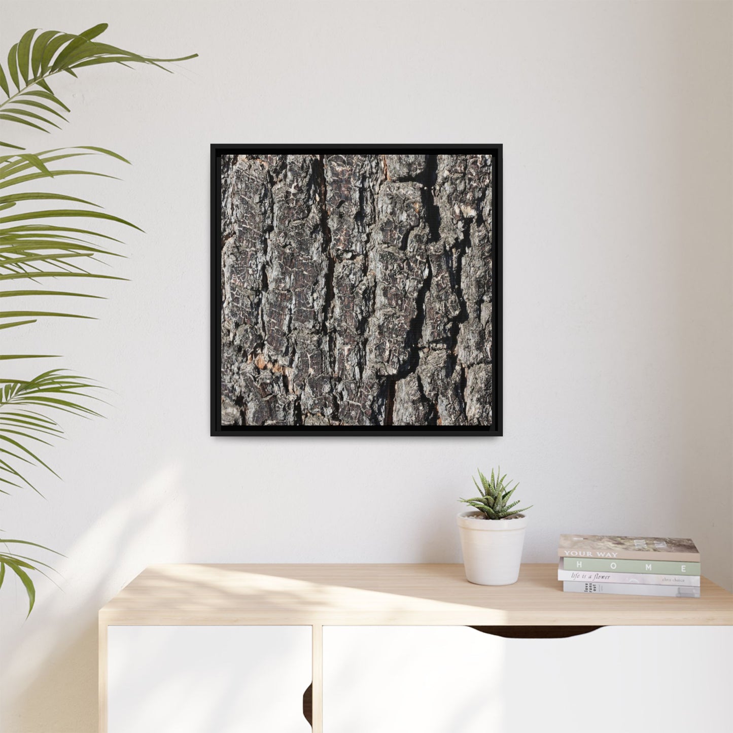 Bark Study in Gray - Unique Stretched Canvas Wall Art