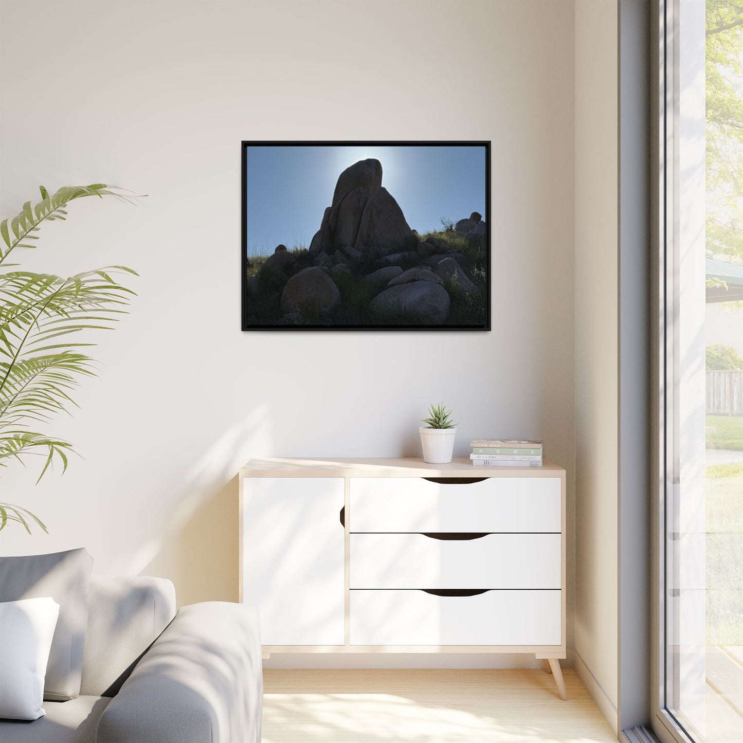 Boulder Silhouette - Unique Stretched Canvas Wall Art