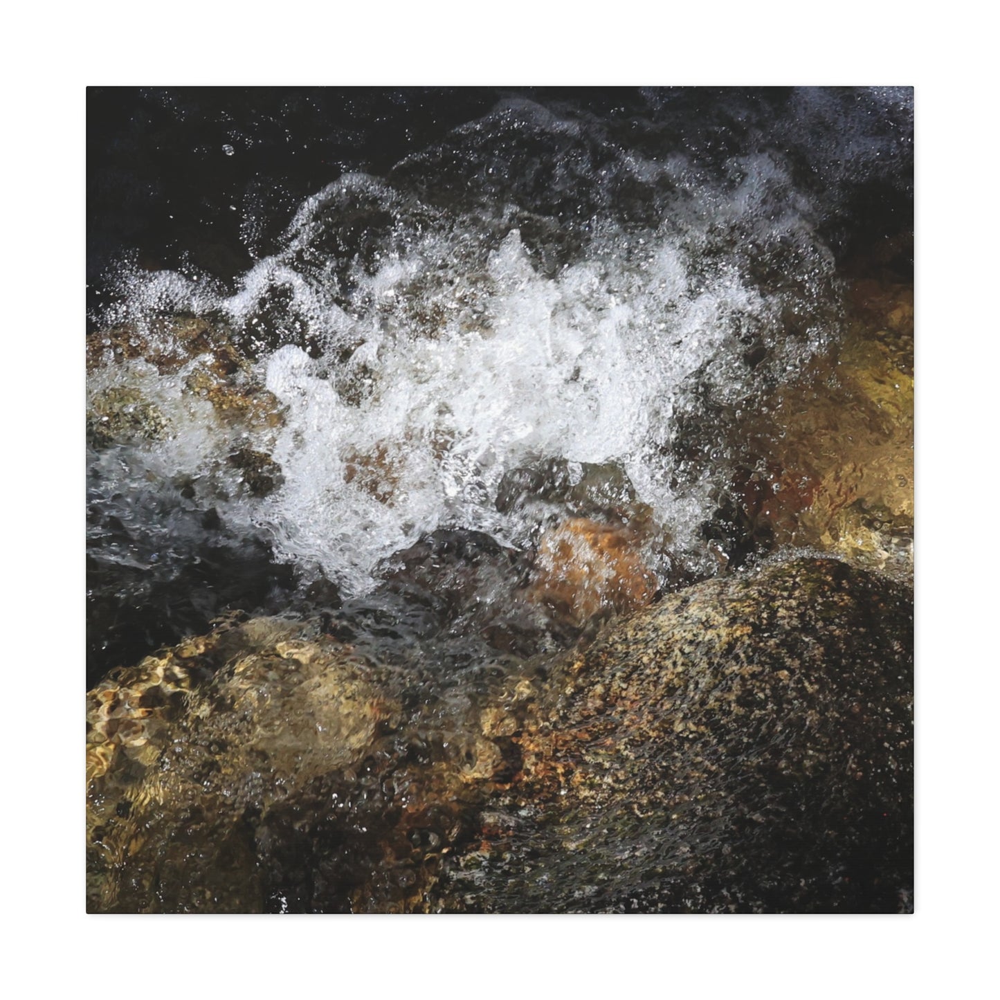 Stone and Surge - Unique Frameless Canvas Wall Art