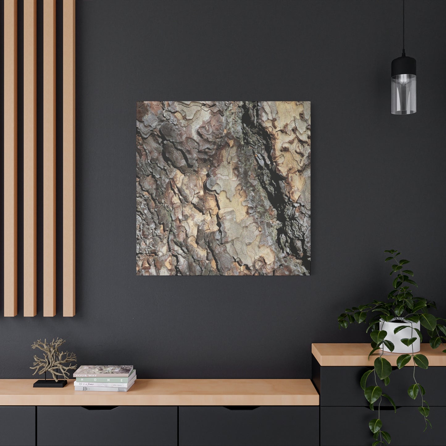 Tree Bark Symphony - Unique Frameless Canvas Wall Art