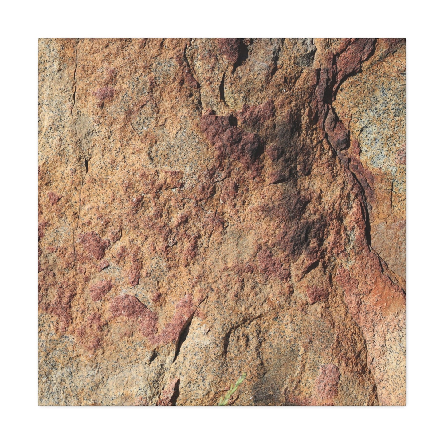 Lithic Veins of Ember - Unique Frameless Canvas Wall Art