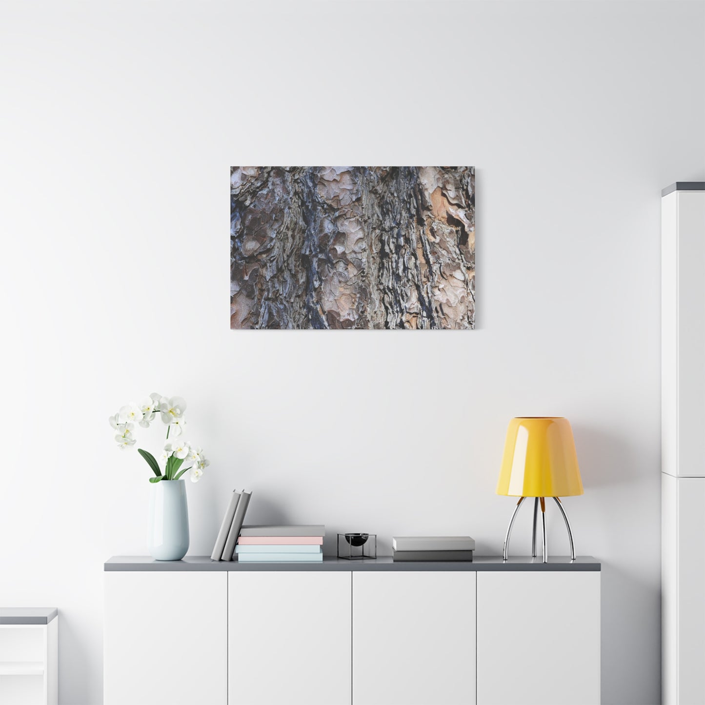 Bark's Rugged Symphony - Unique Frameless Canvas Wall Art