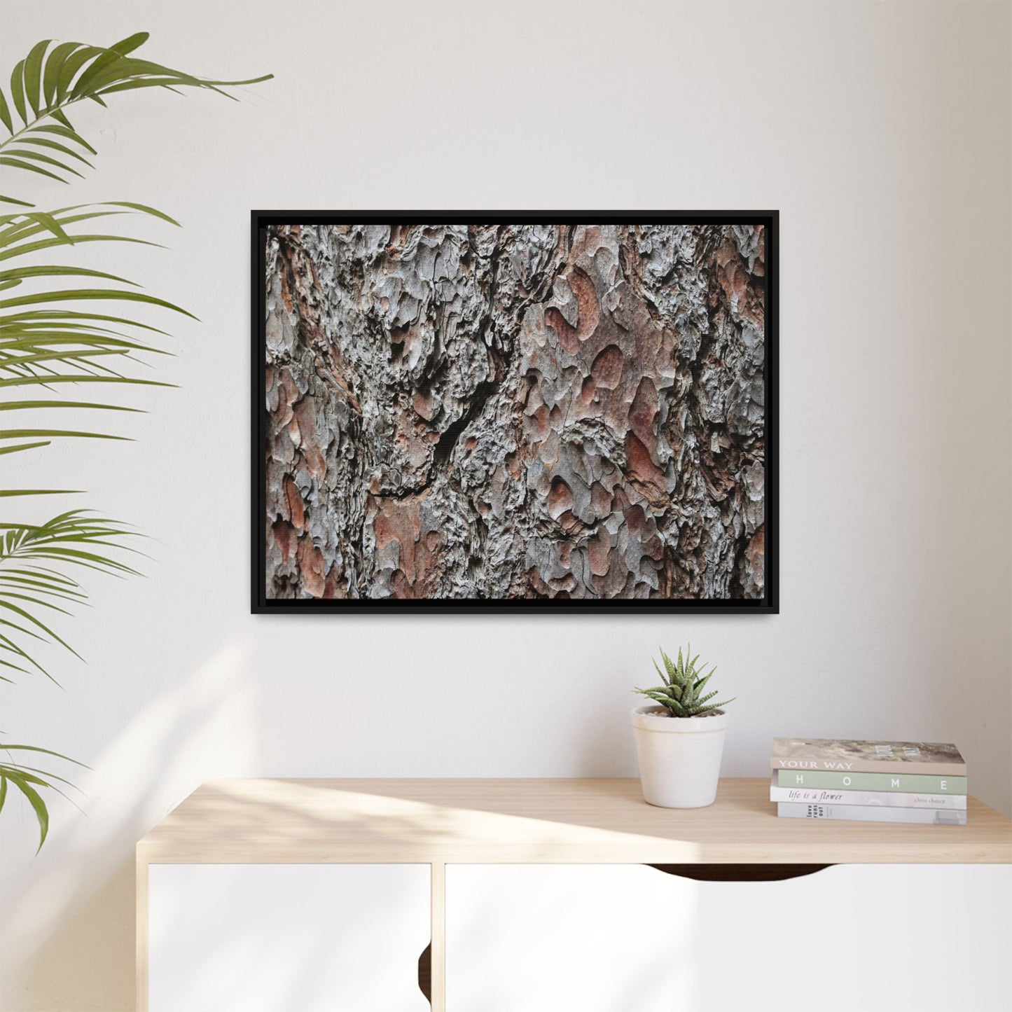 Bark Texture Symphony - Unique Stretched Canvas Wall Art
