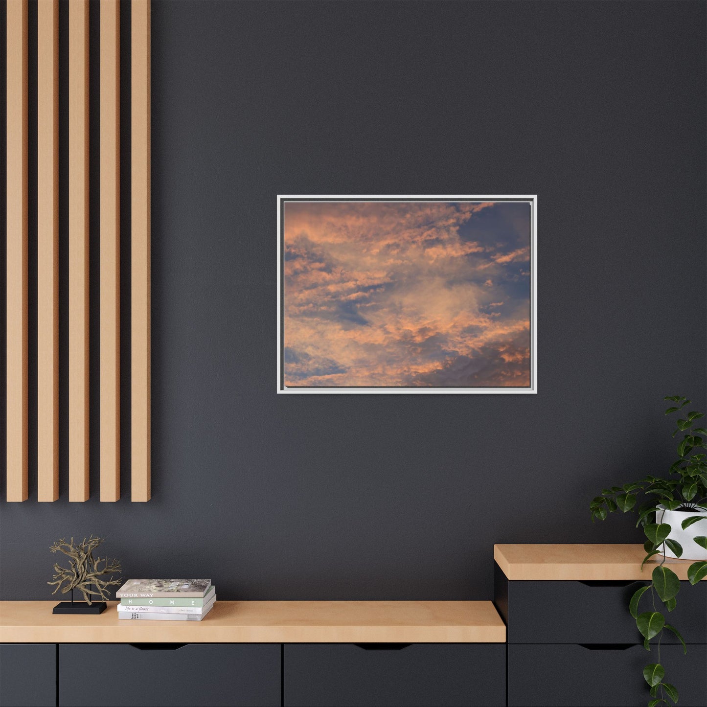 Sunset's Ethereal Canvas - Unique Stretched Canvas Wall Art