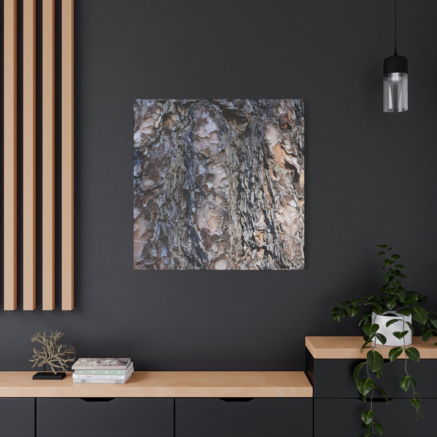 Bark's Rugged Symphony - Unique Frameless Canvas Wall Art