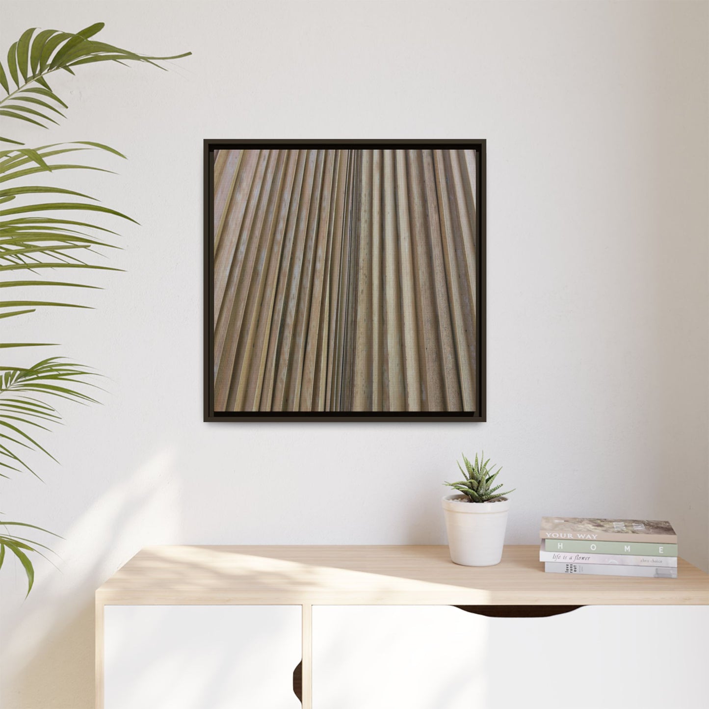 Wooden Whispers - Unique Stretched Canvas Wall Art