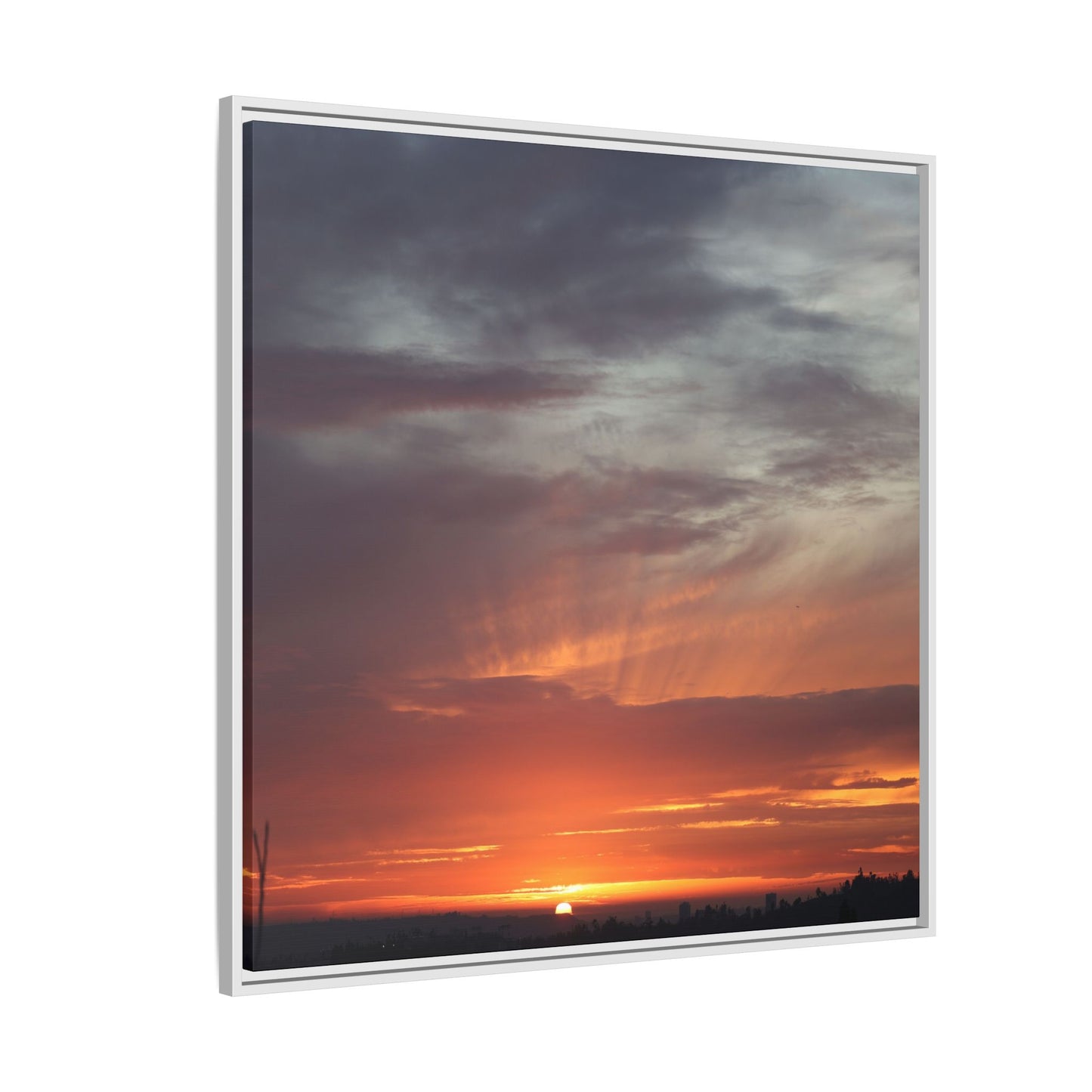 Fiery Horizon - Unique Stretched Canvas Wall Art