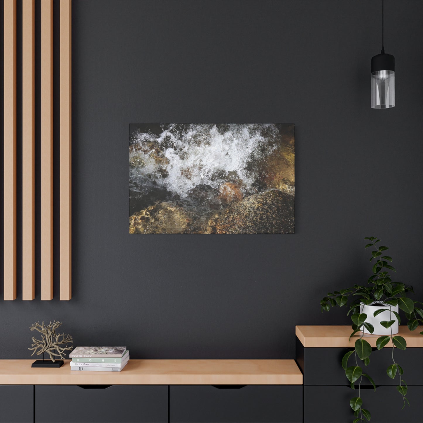 Stone and Surge - Unique Frameless Canvas Wall Art