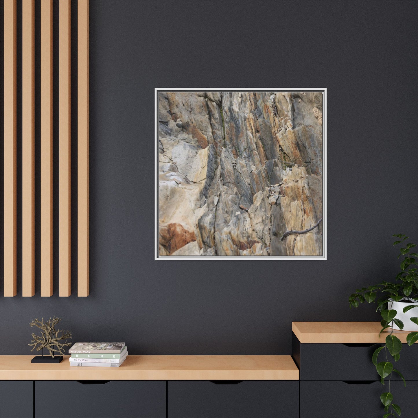 Stone's Silent Symphony - Unique Stretched Canvas Wall Art