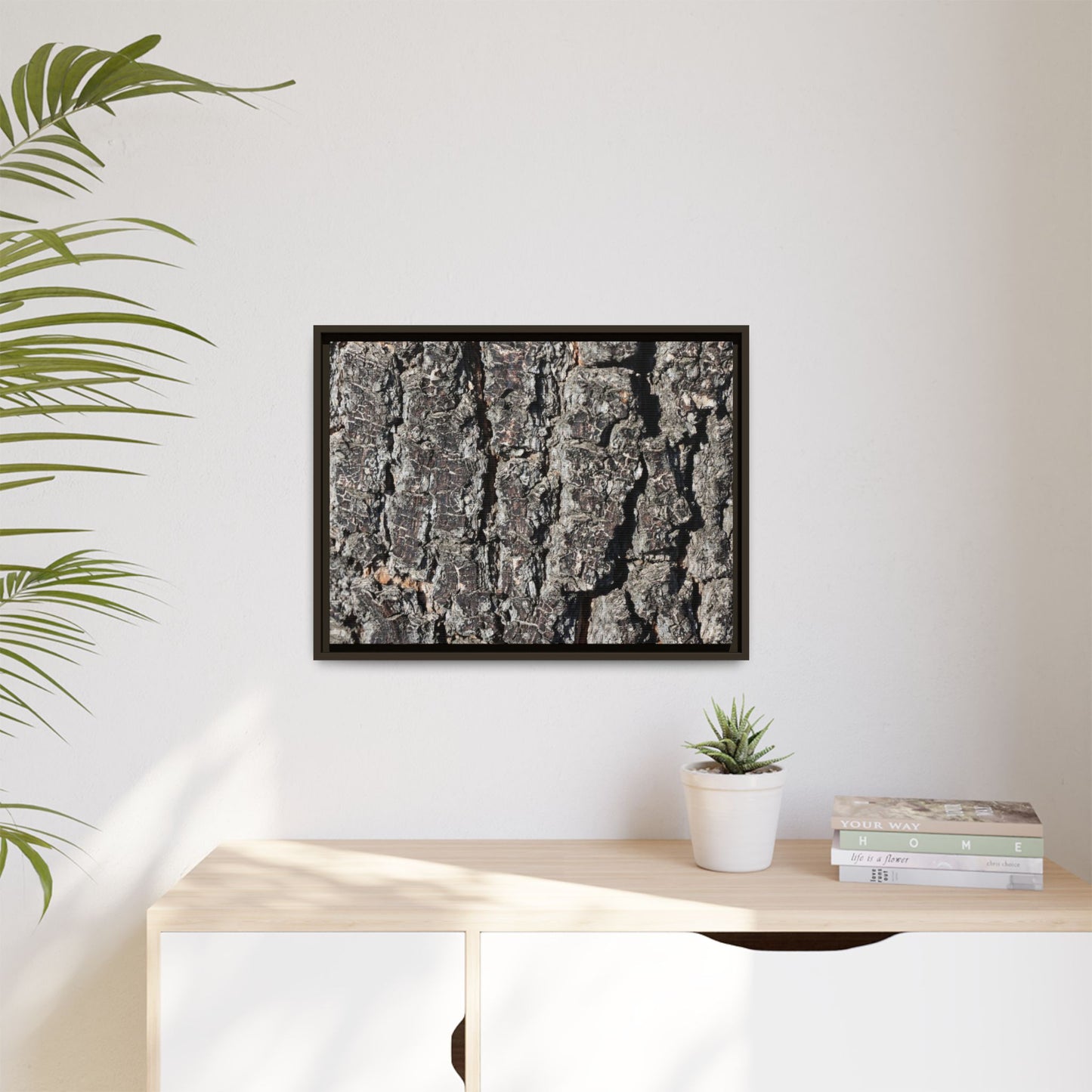 Bark Study in Gray - Unique Stretched Canvas Wall Art
