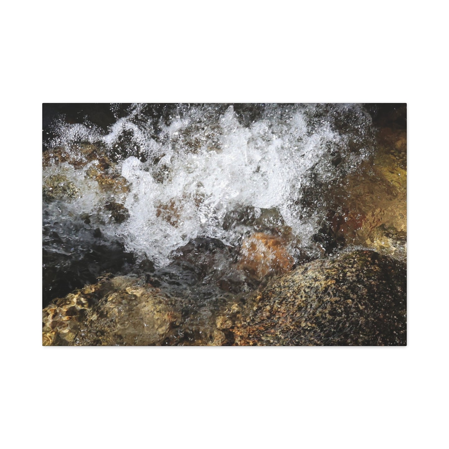 Stone and Surge - Unique Frameless Canvas Wall Art