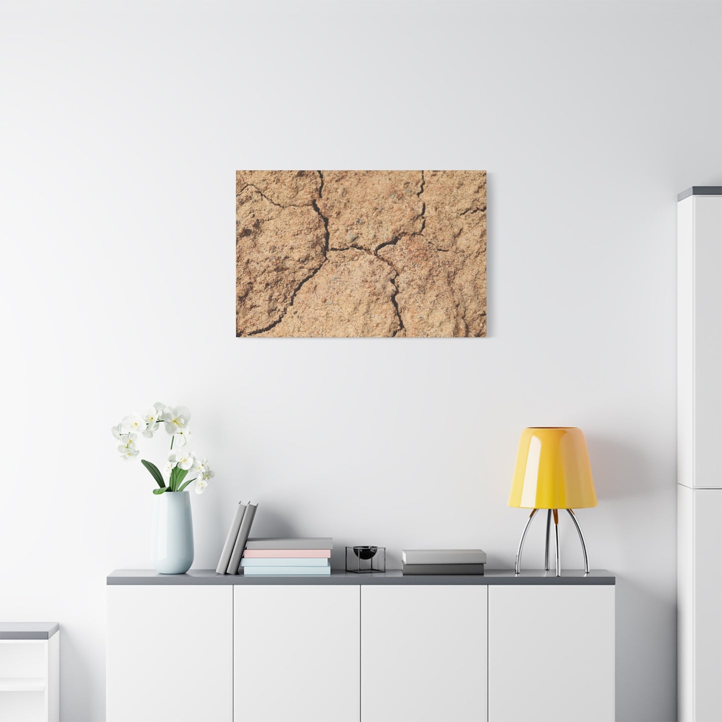Cracked Earth's Lament - Unique Frameless Canvas Wall Art