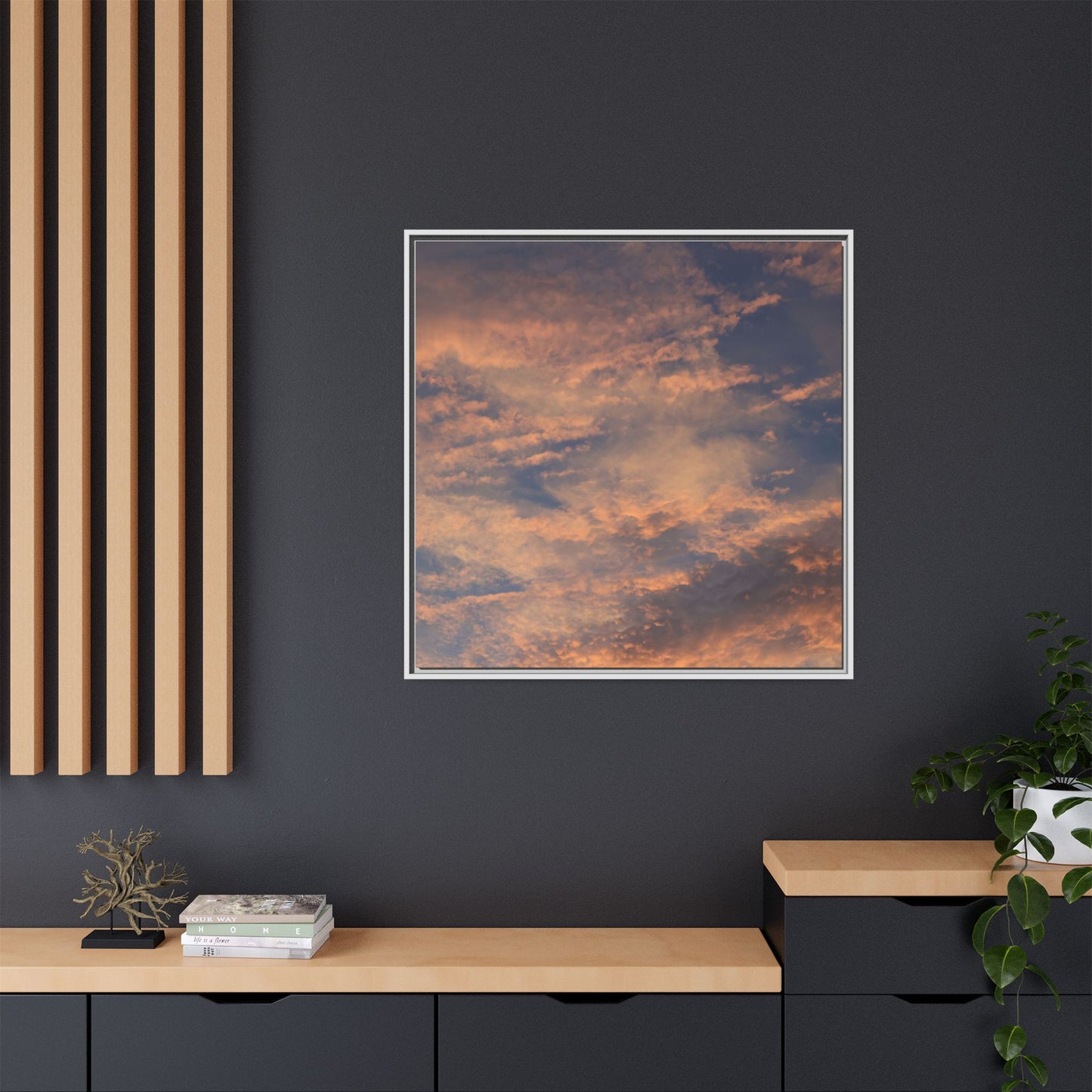 Sunset's Ethereal Canvas - Unique Stretched Canvas Wall Art