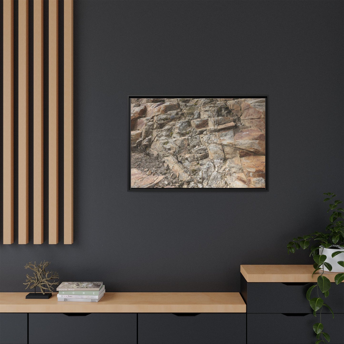 Stone's Silent Story - Unique Stretched Canvas Wall Art