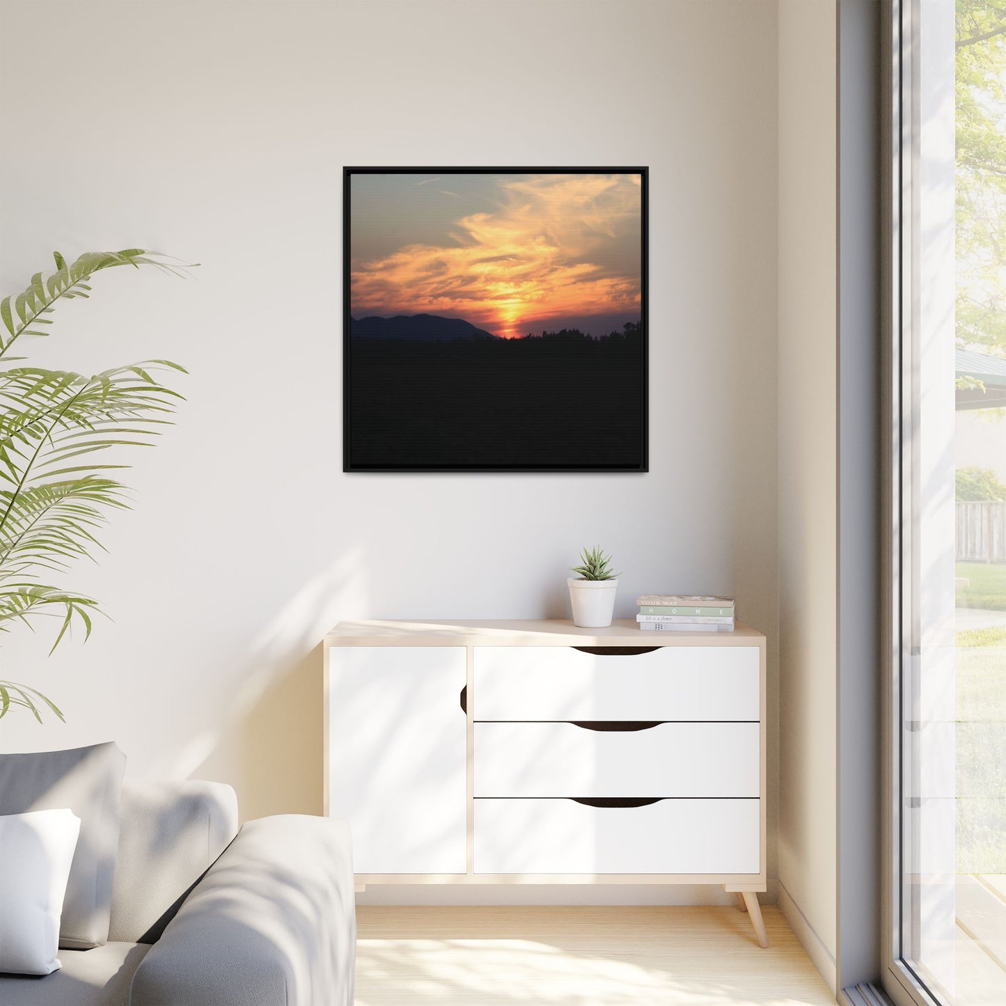 Gilded Horizon - Unique Stretched Canvas Wall Art