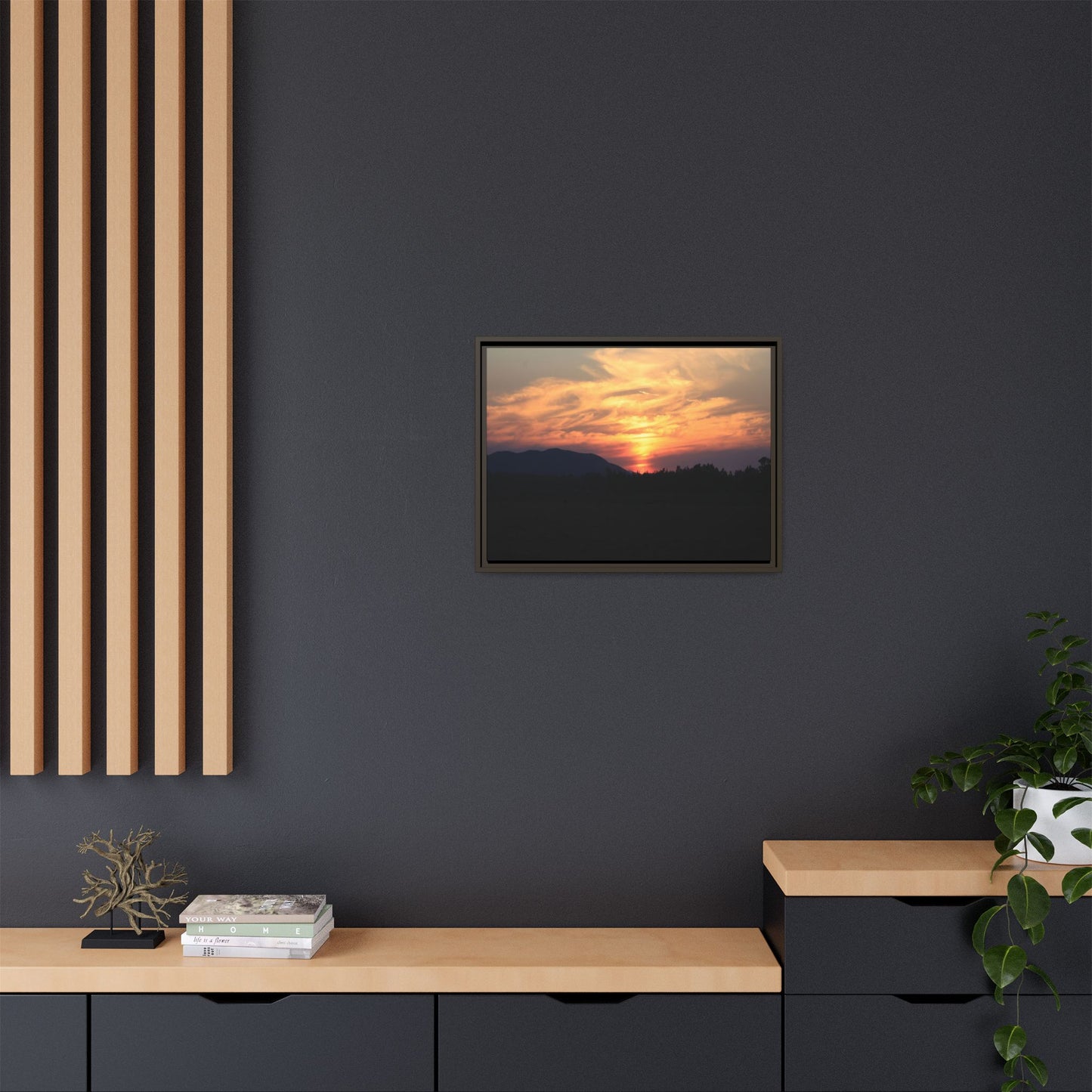 Gilded Horizon - Unique Stretched Canvas Wall Art