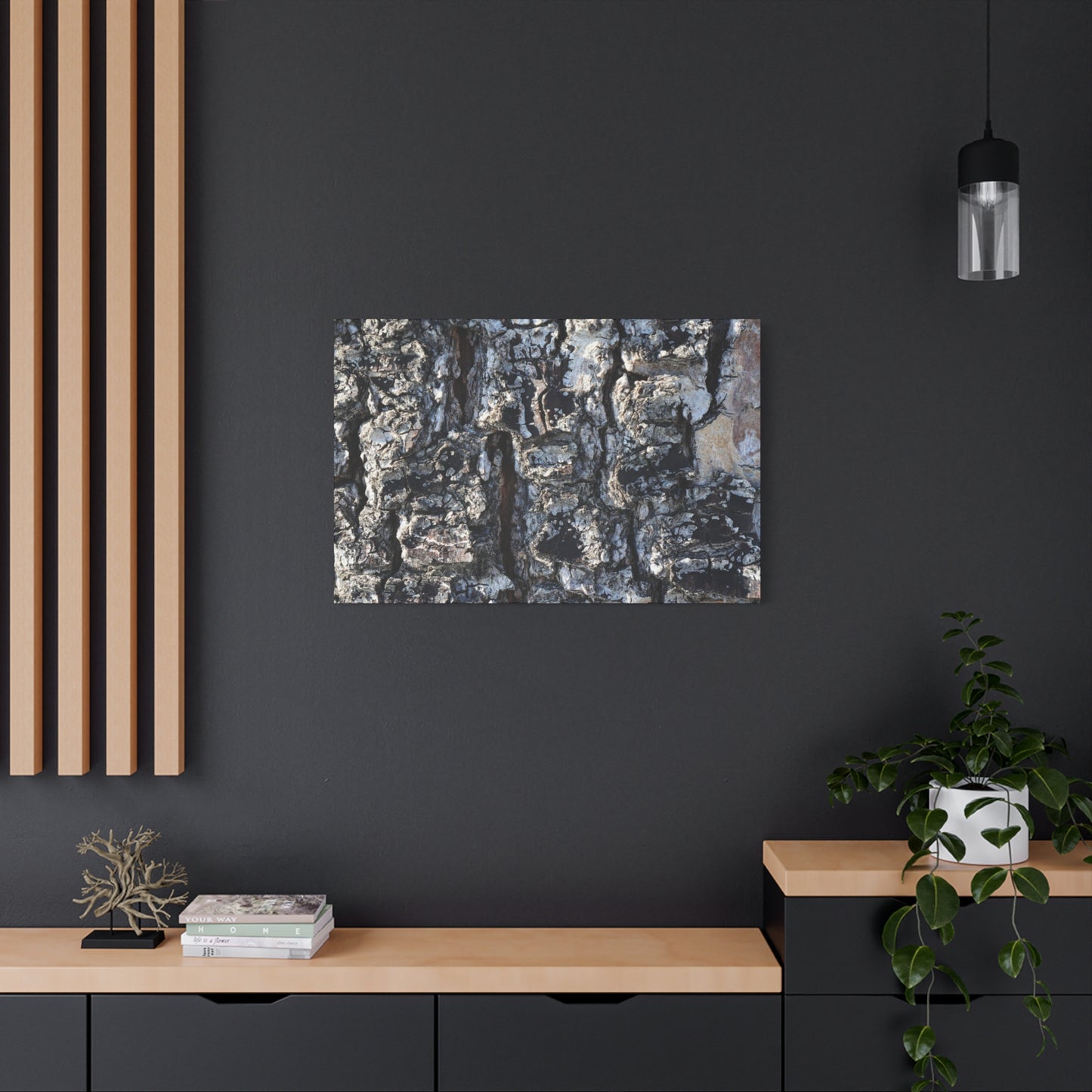 Textured Whispers of the Ancient Tree - Unique Frameless Canvas Wall Art