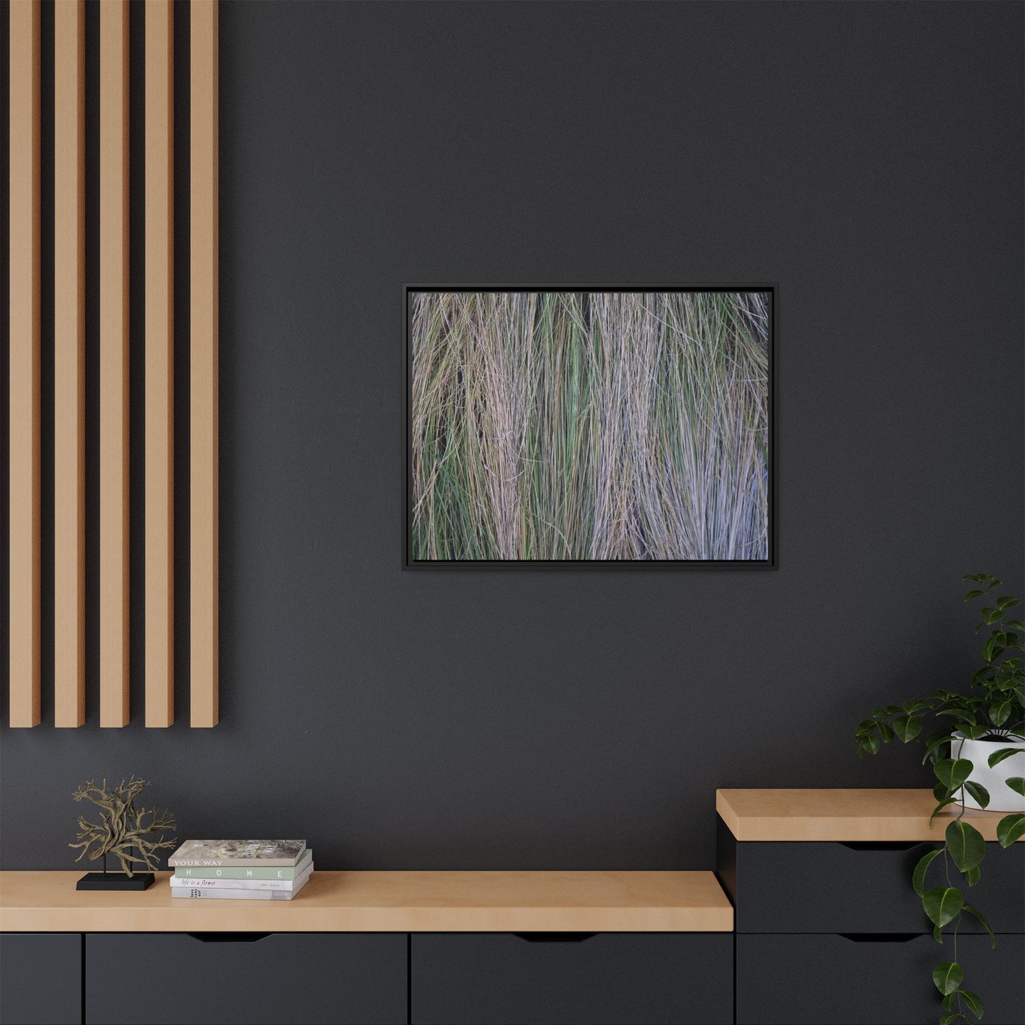 Whispers of Silver Grass - Unique Stretched Canvas Wall Art