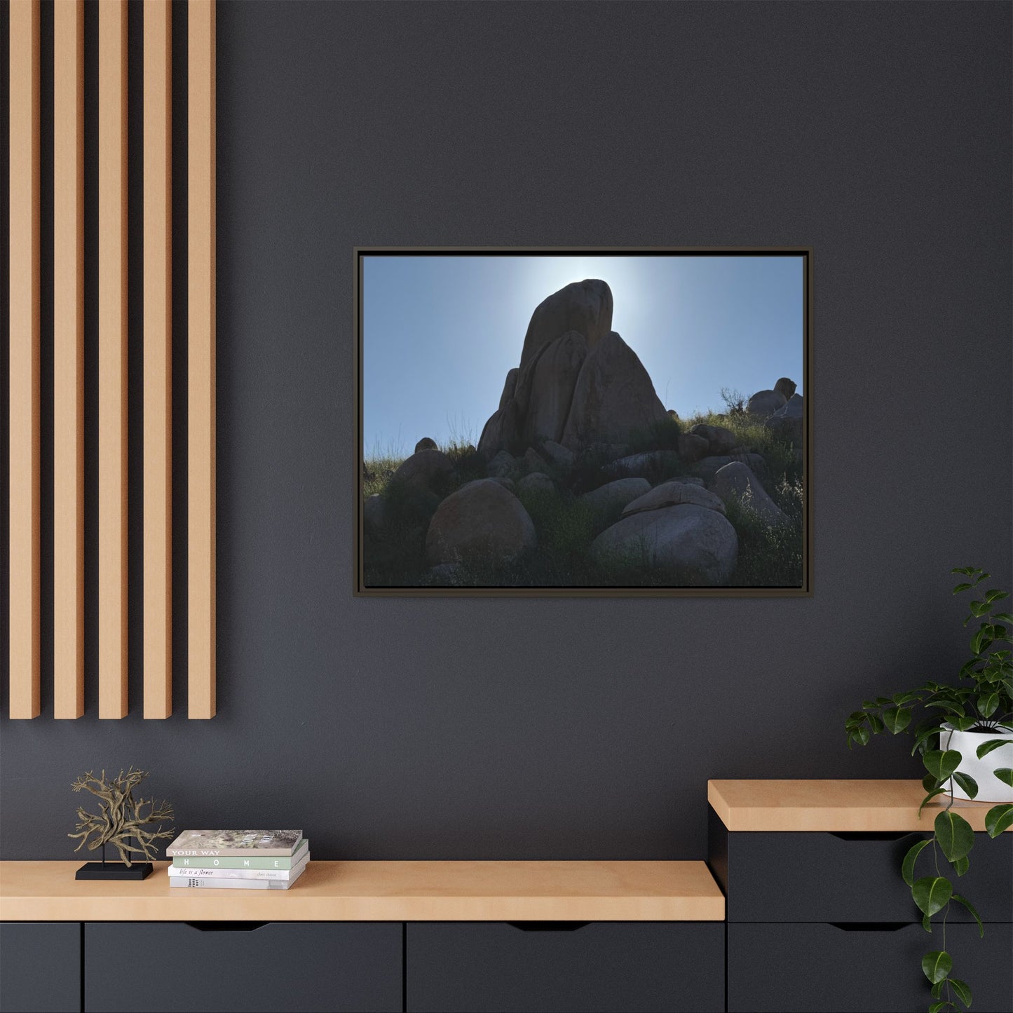 Boulder Silhouette - Unique Stretched Canvas Wall Art