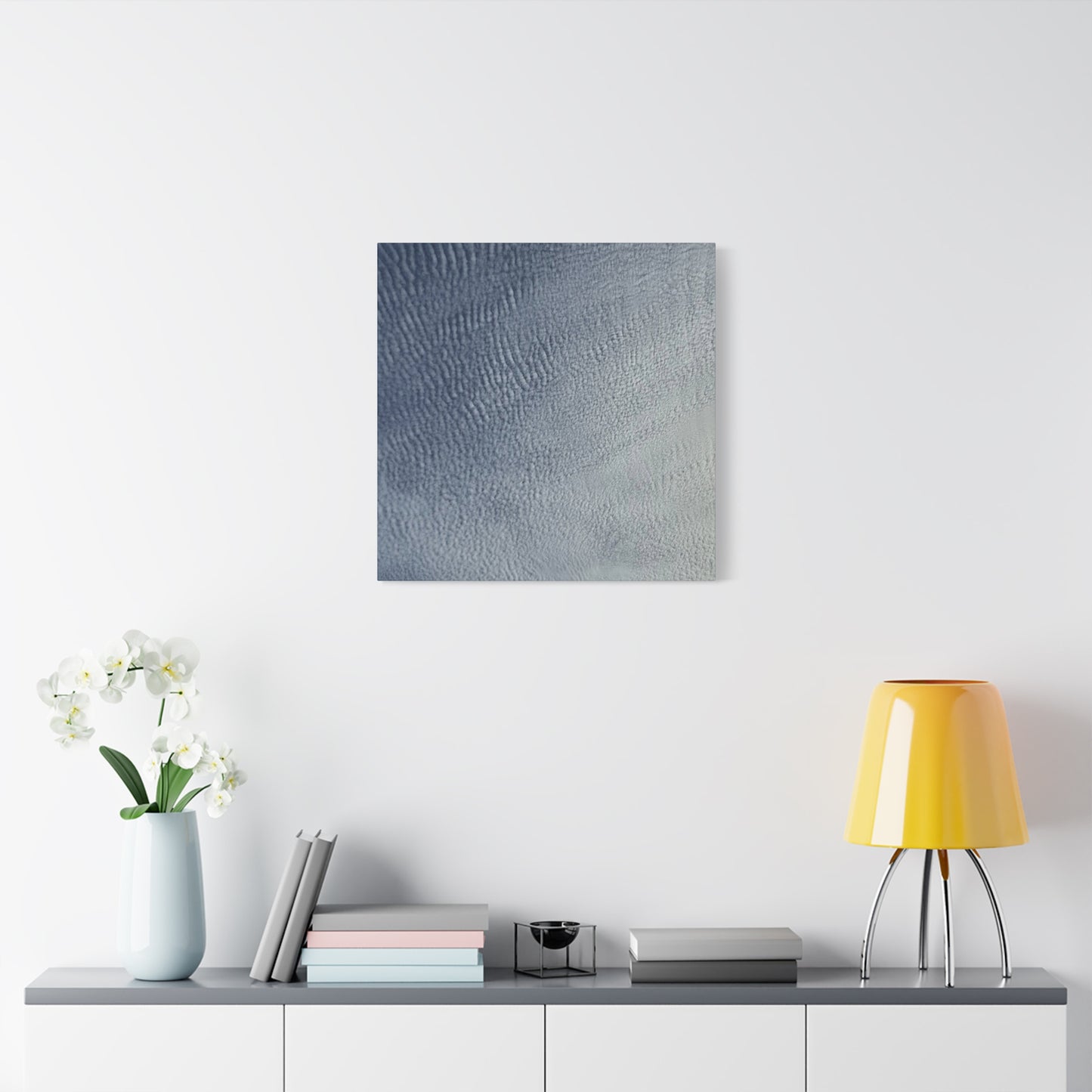 Undulating Whispers of Cerulean - Unique Frameless Canvas Wall Art