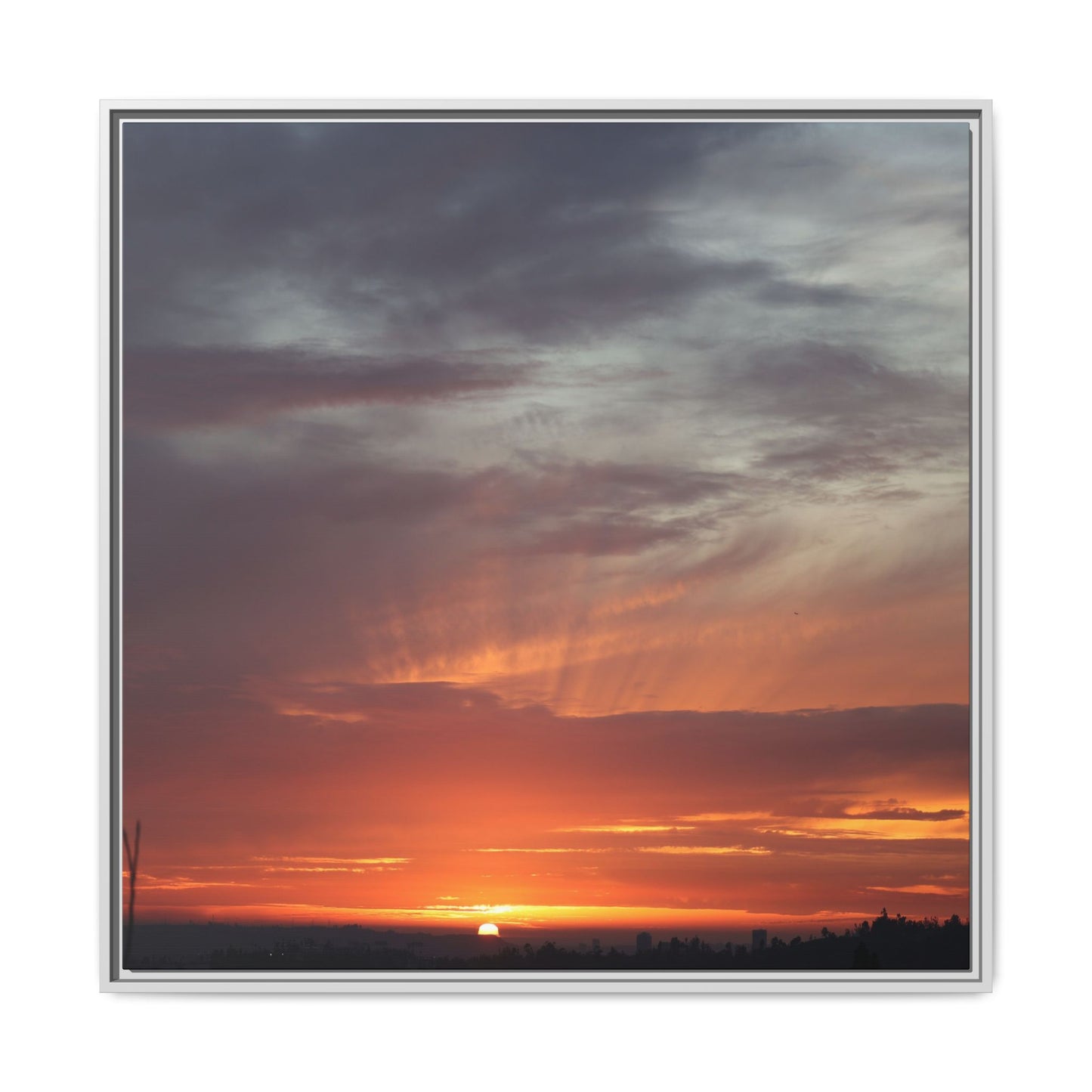 Fiery Horizon - Unique Stretched Canvas Wall Art