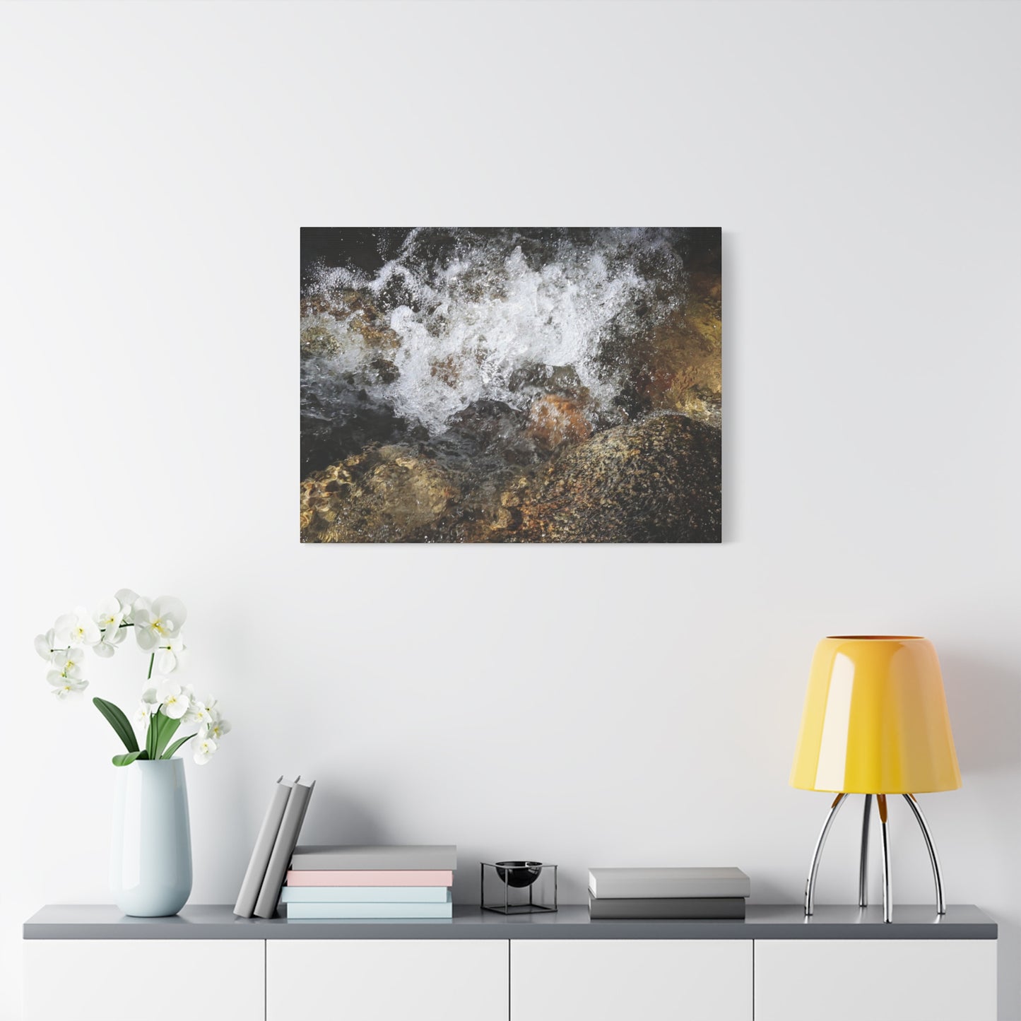 Stone and Surge - Unique Frameless Canvas Wall Art