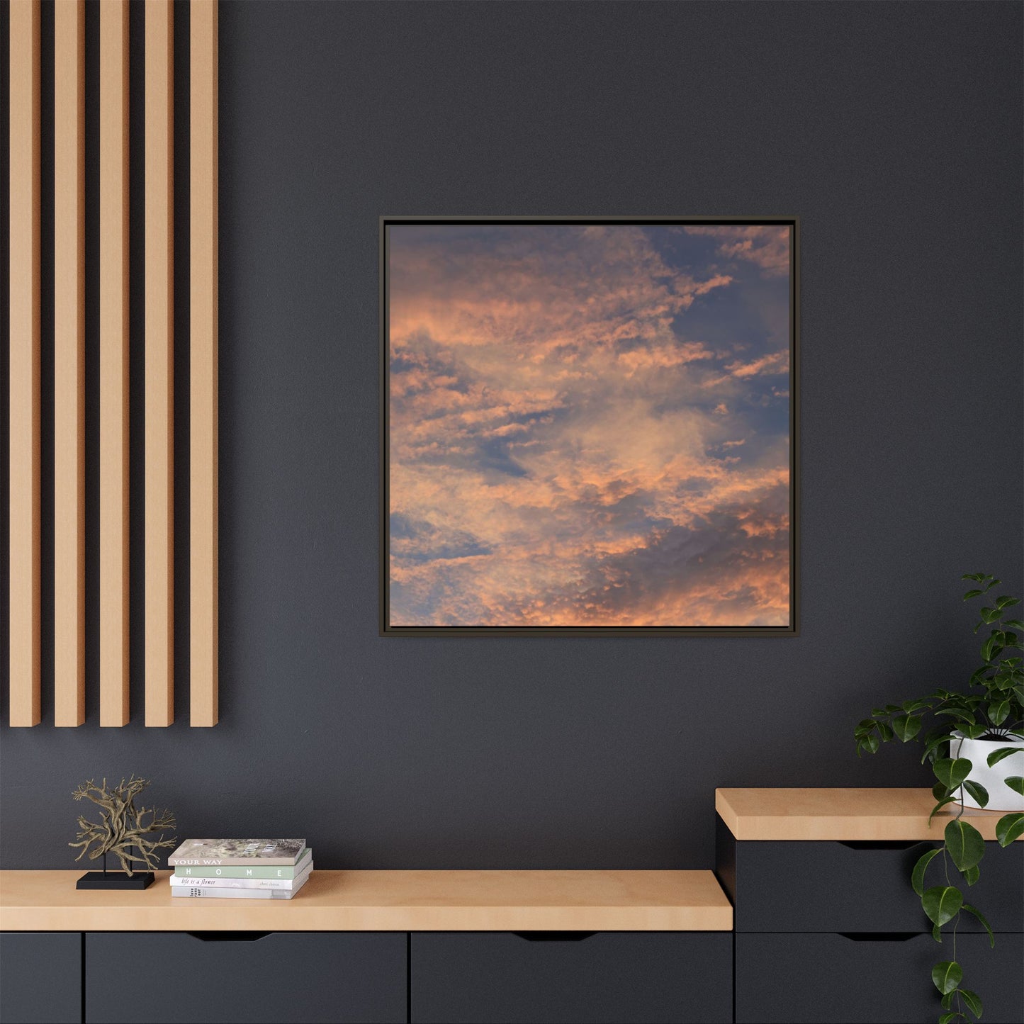 Sunset's Ethereal Canvas - Unique Stretched Canvas Wall Art