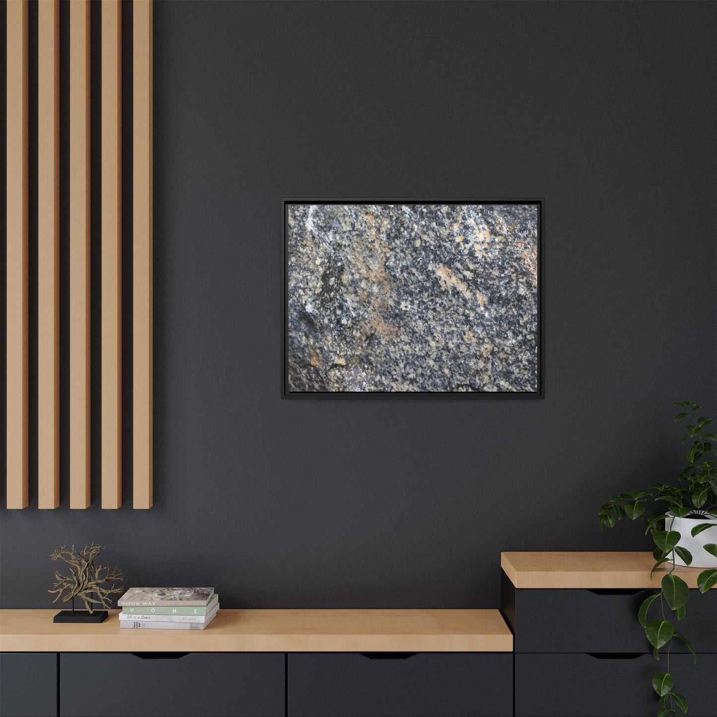 Crystalline Echoes - Unique Stretched Canvas Wall Art
