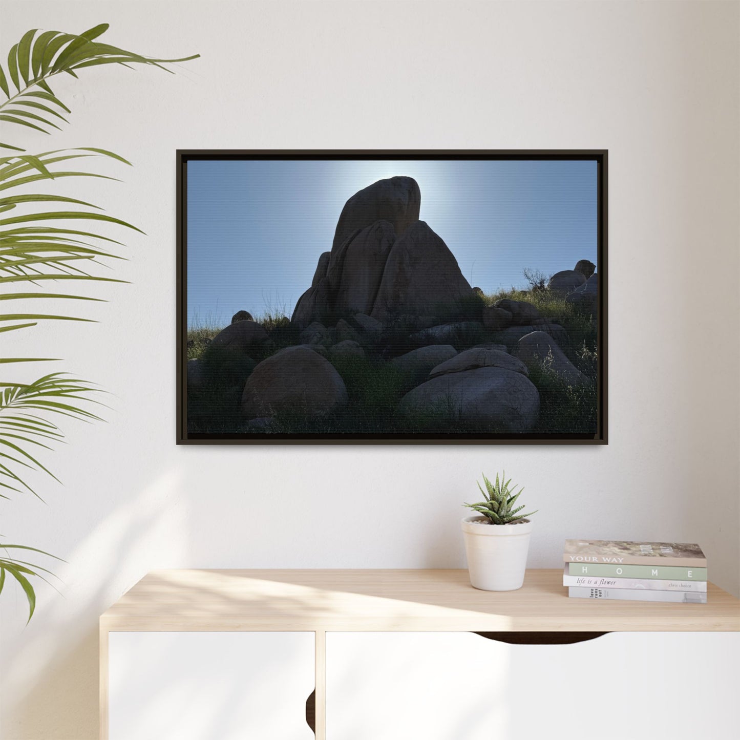 Boulder Silhouette - Unique Stretched Canvas Wall Art