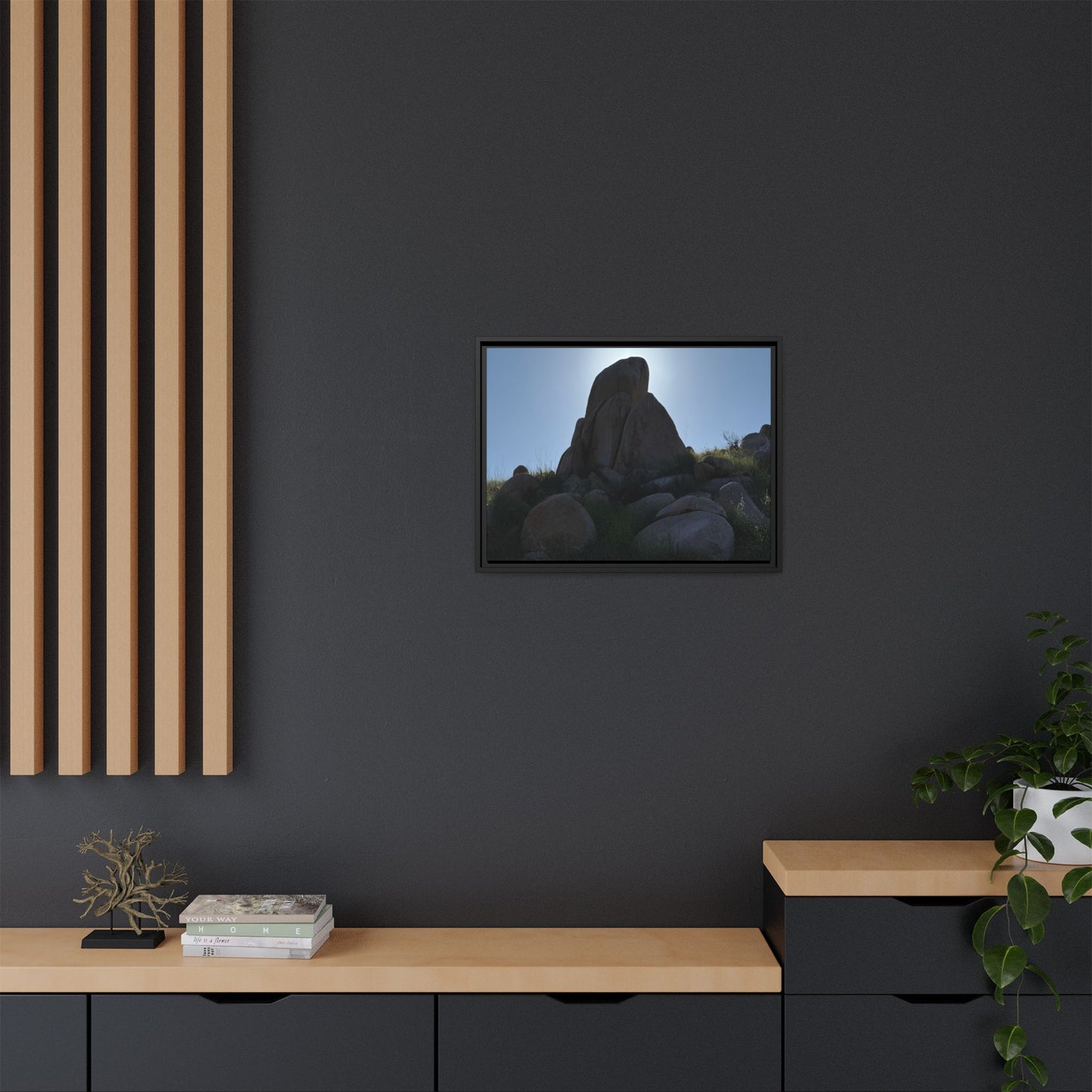 Boulder Silhouette - Unique Stretched Canvas Wall Art