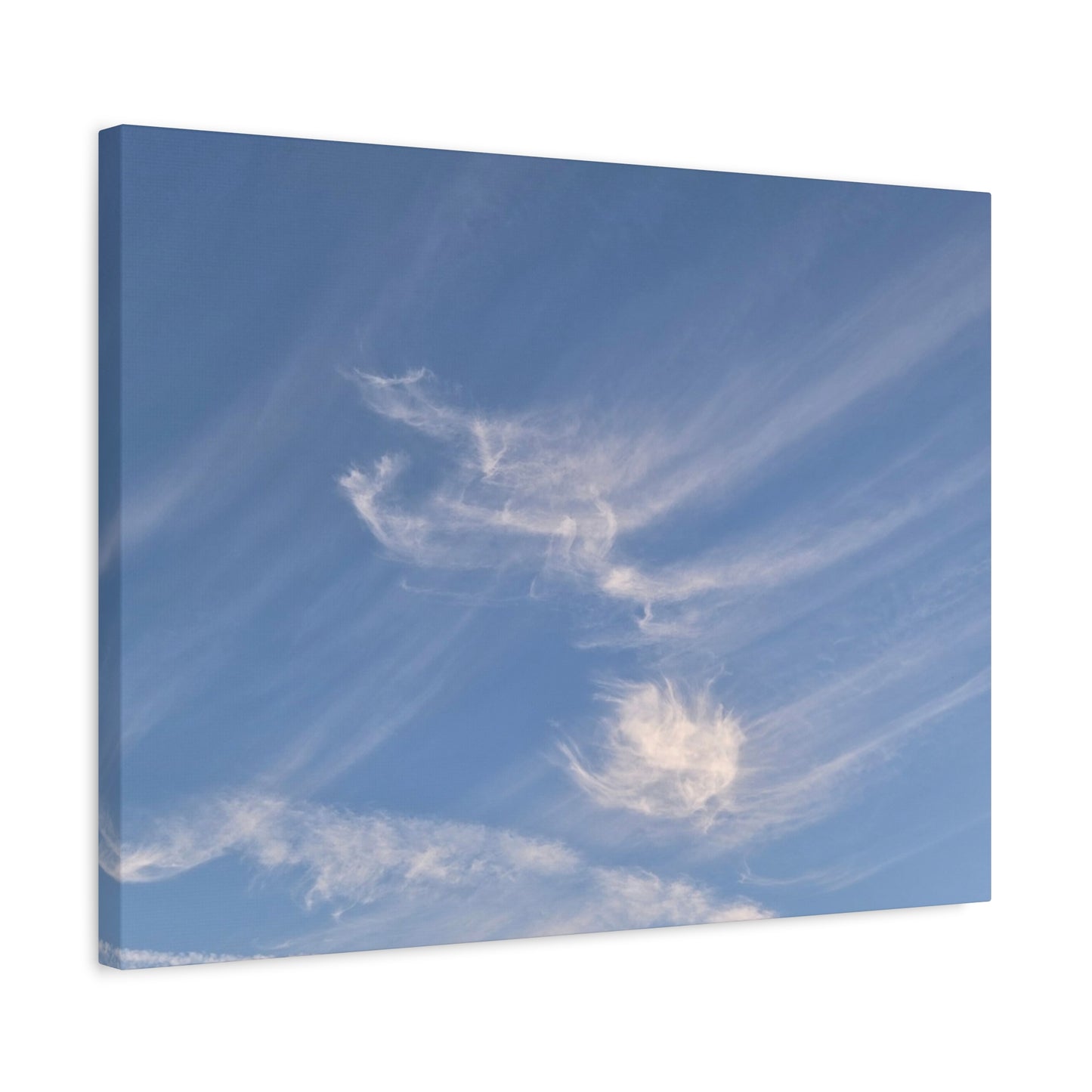 Wispy Whispers of Azure - Unique Frameless Canvas Wall Art