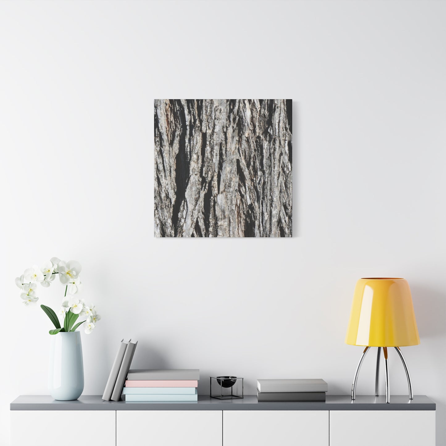 Bark Layers in Monochrome - Unique Frameless Canvas Wall Art