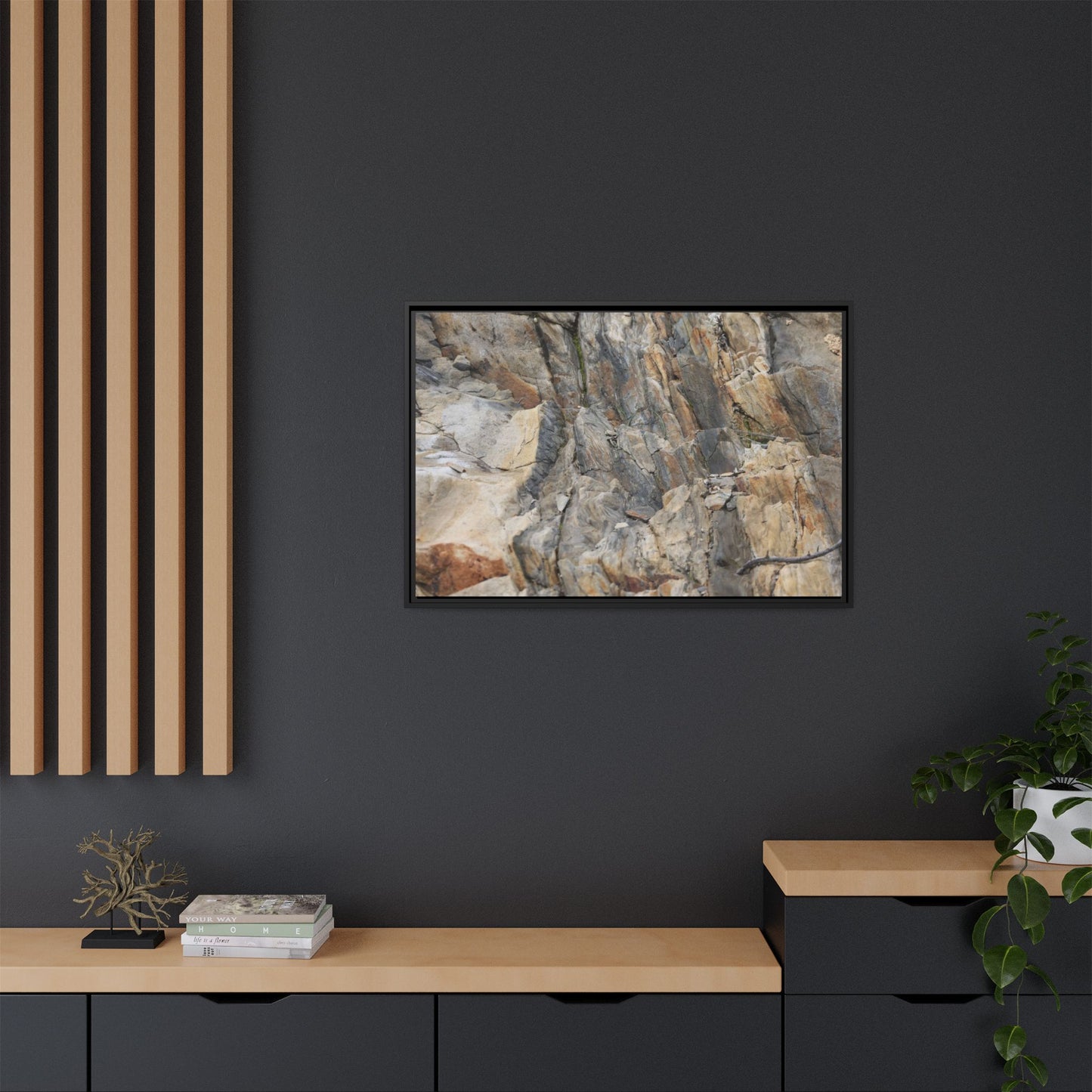 Stone's Silent Symphony - Unique Stretched Canvas Wall Art