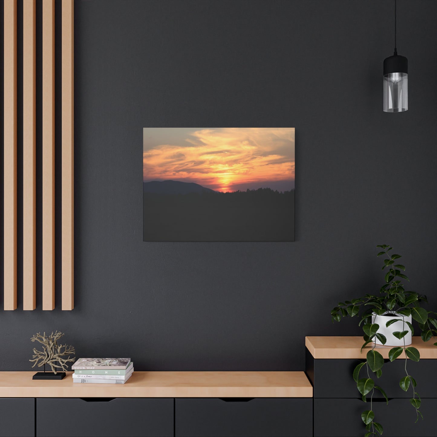 Mountain Twilight - Unique Frameless Canvas Wall Art