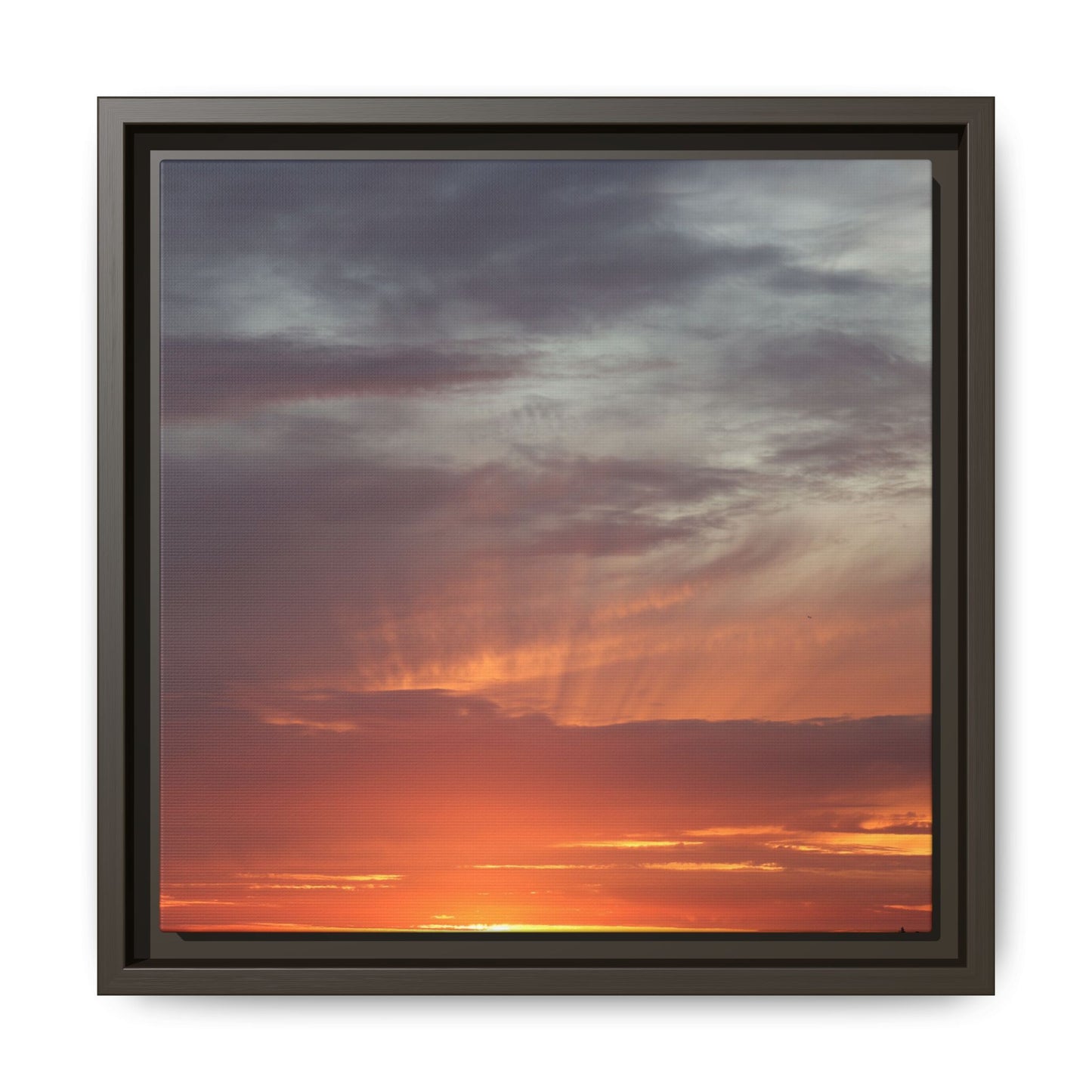 Fiery Horizon - Unique Stretched Canvas Wall Art