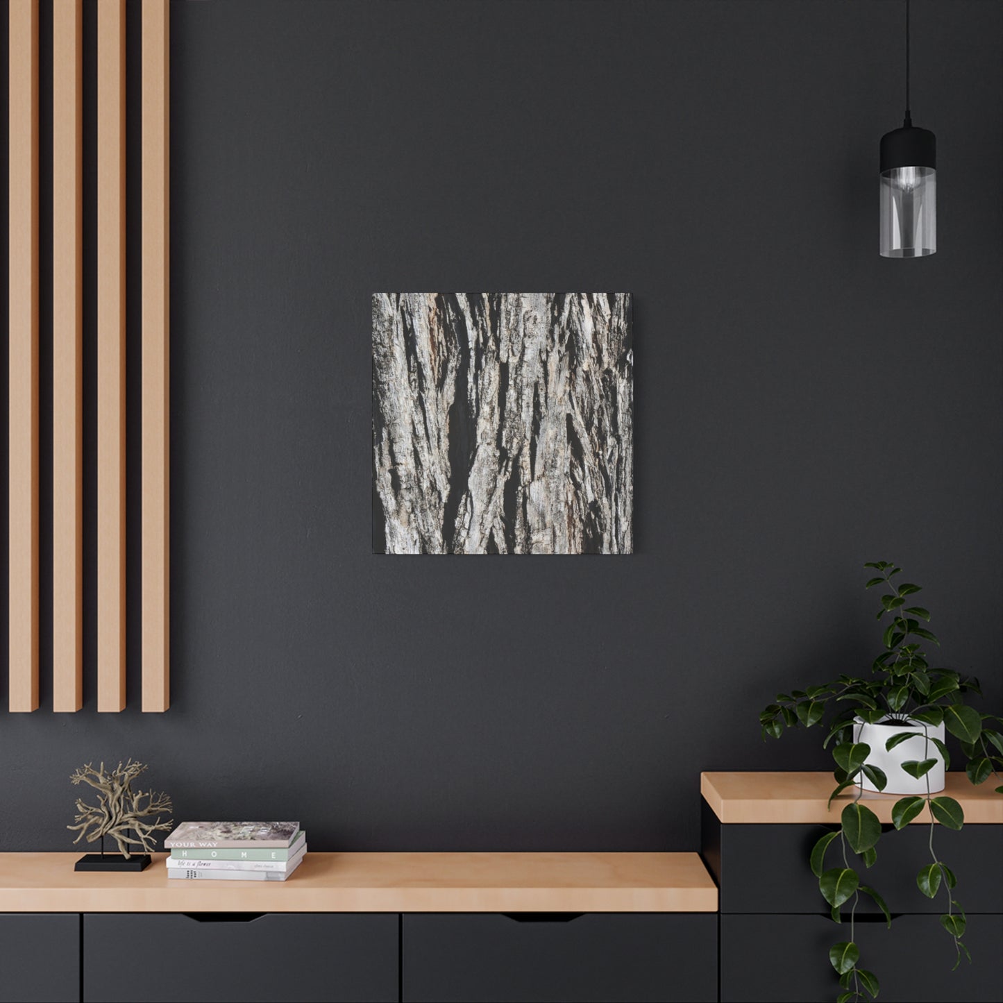 Bark Textures in Monochrome - Unique Frameless Canvas Wall Art