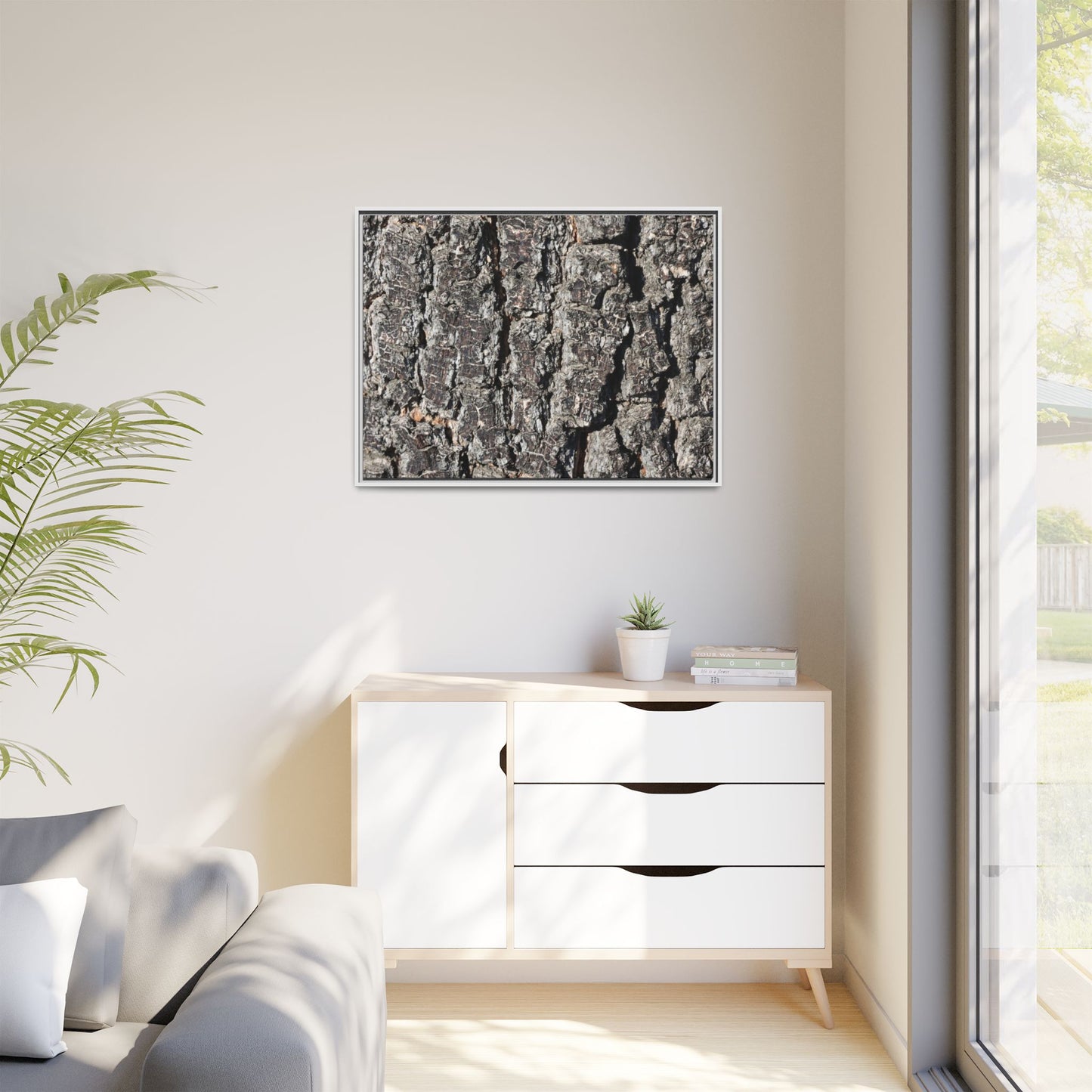 Bark Study in Gray - Unique Stretched Canvas Wall Art