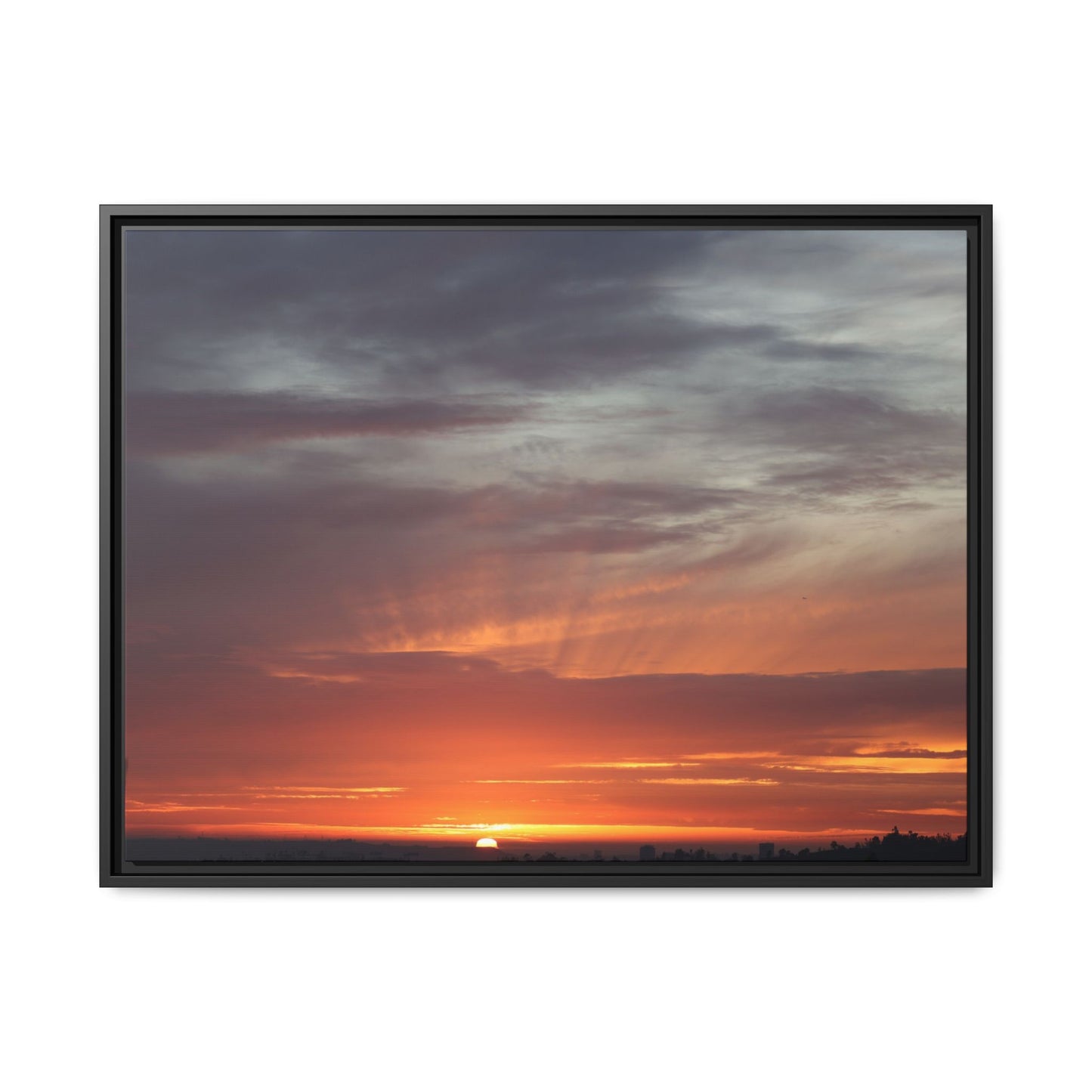 Fiery Horizon - Unique Stretched Canvas Wall Art