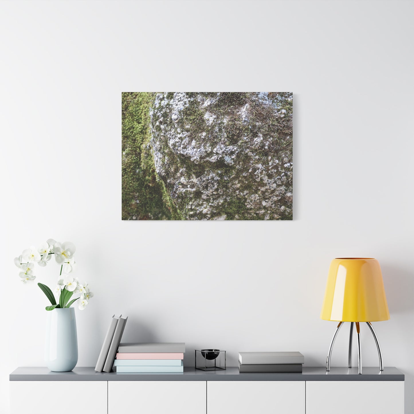 Moss and Stone Whispers - Unique Frameless Canvas Wall Art