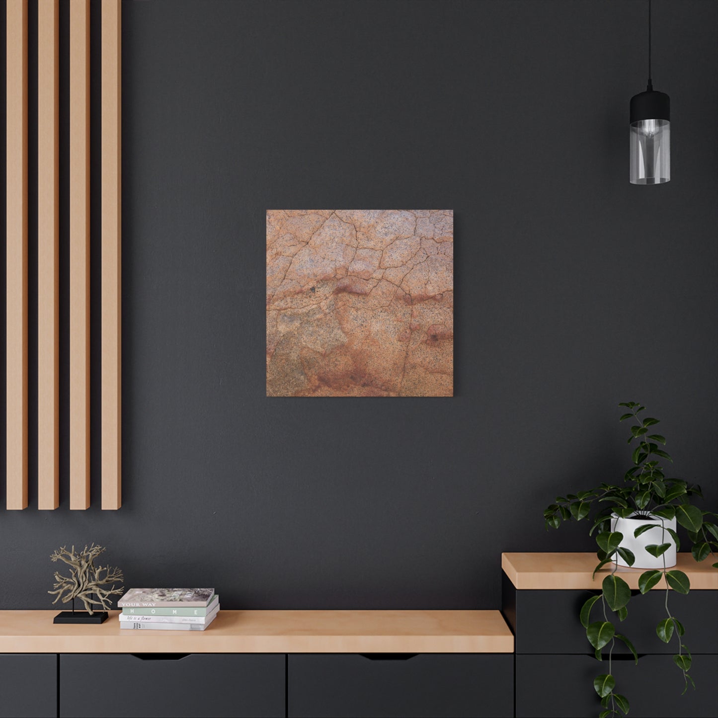 Cracked Earth's Whisper - Unique Frameless Canvas Wall Art