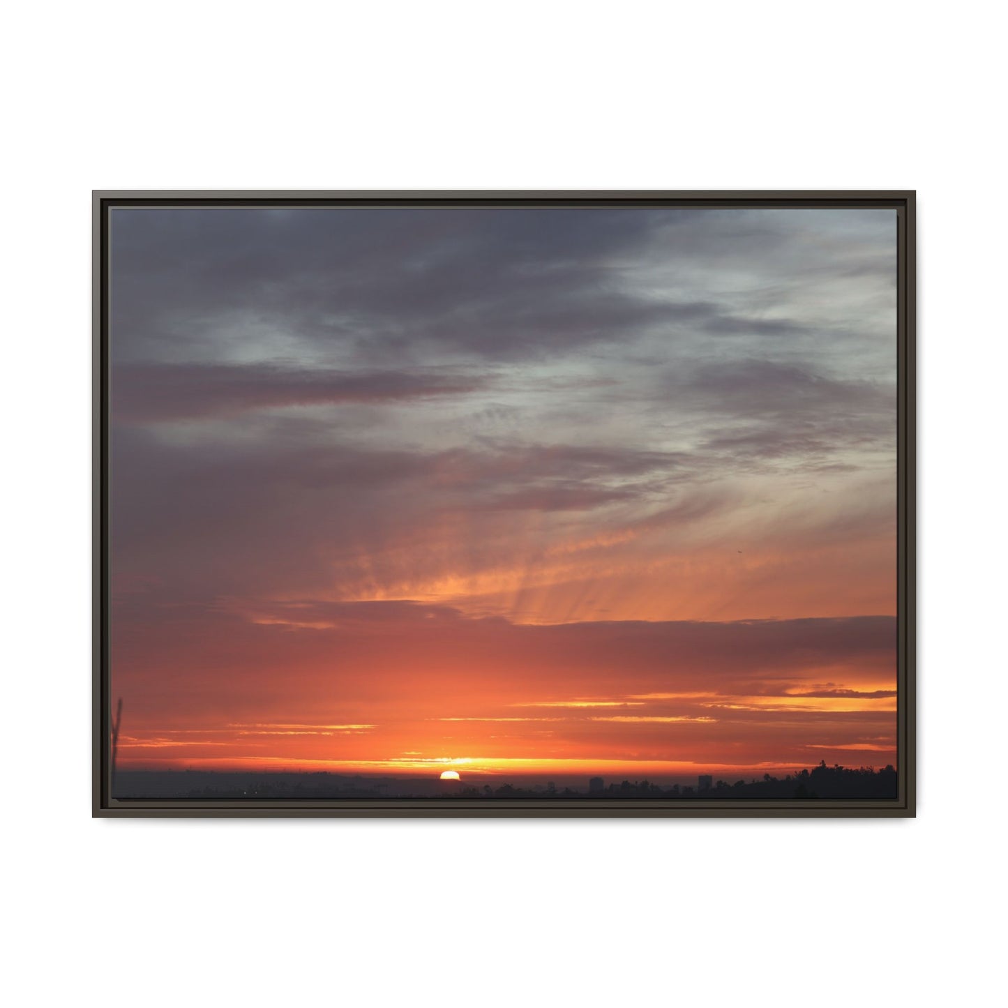 Fiery Horizon - Unique Stretched Canvas Wall Art