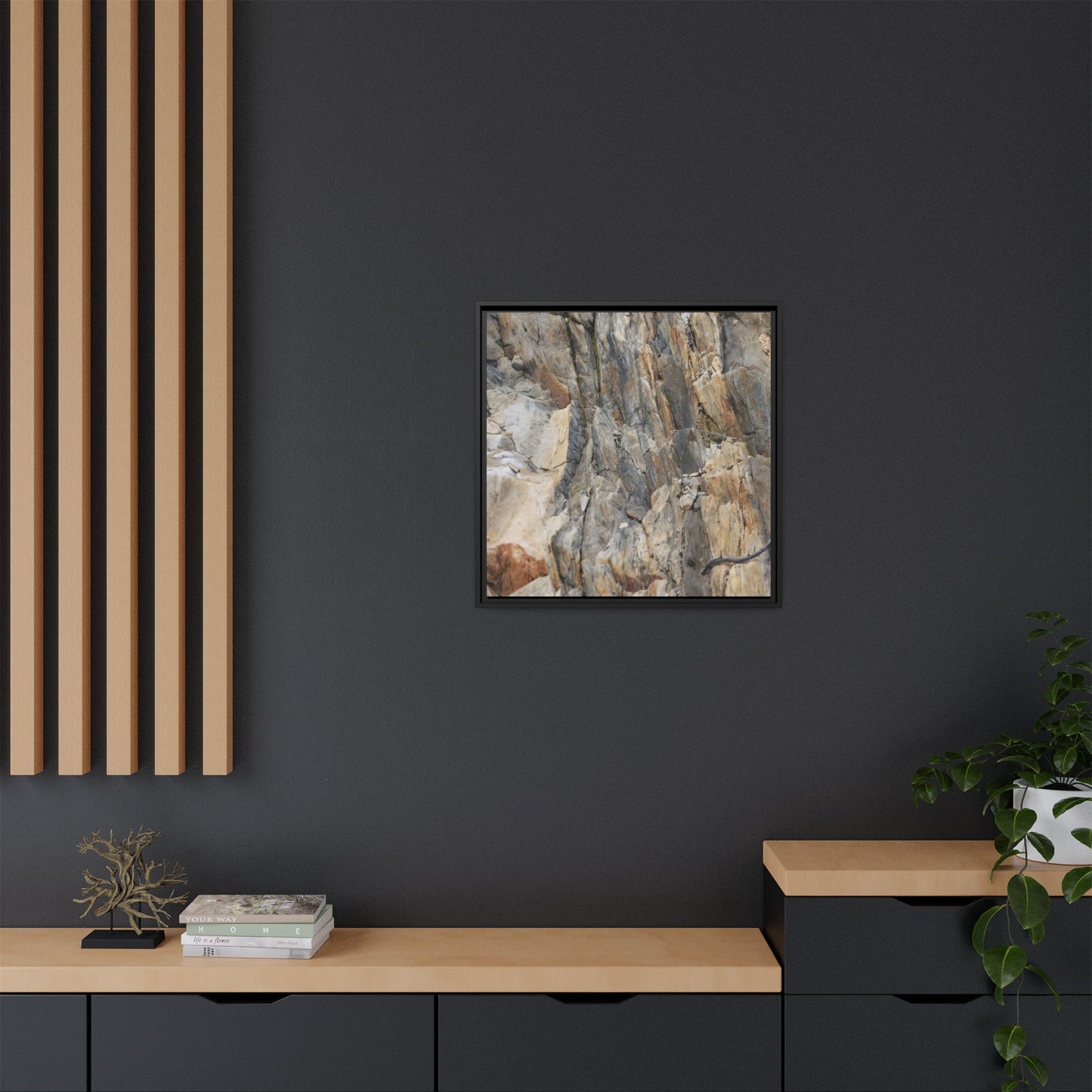 Stone's Silent Symphony - Unique Stretched Canvas Wall Art