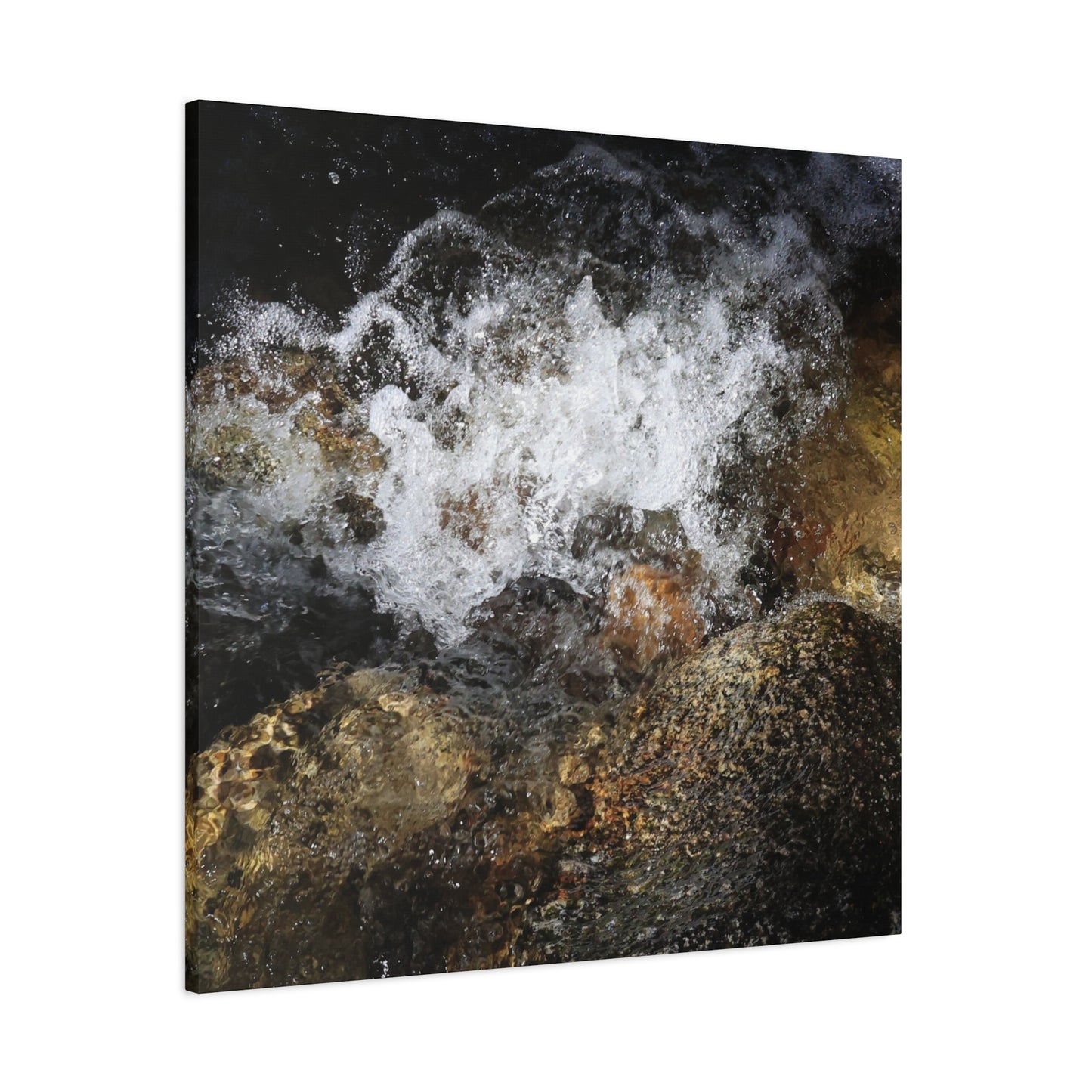Stone and Surge - Unique Frameless Canvas Wall Art