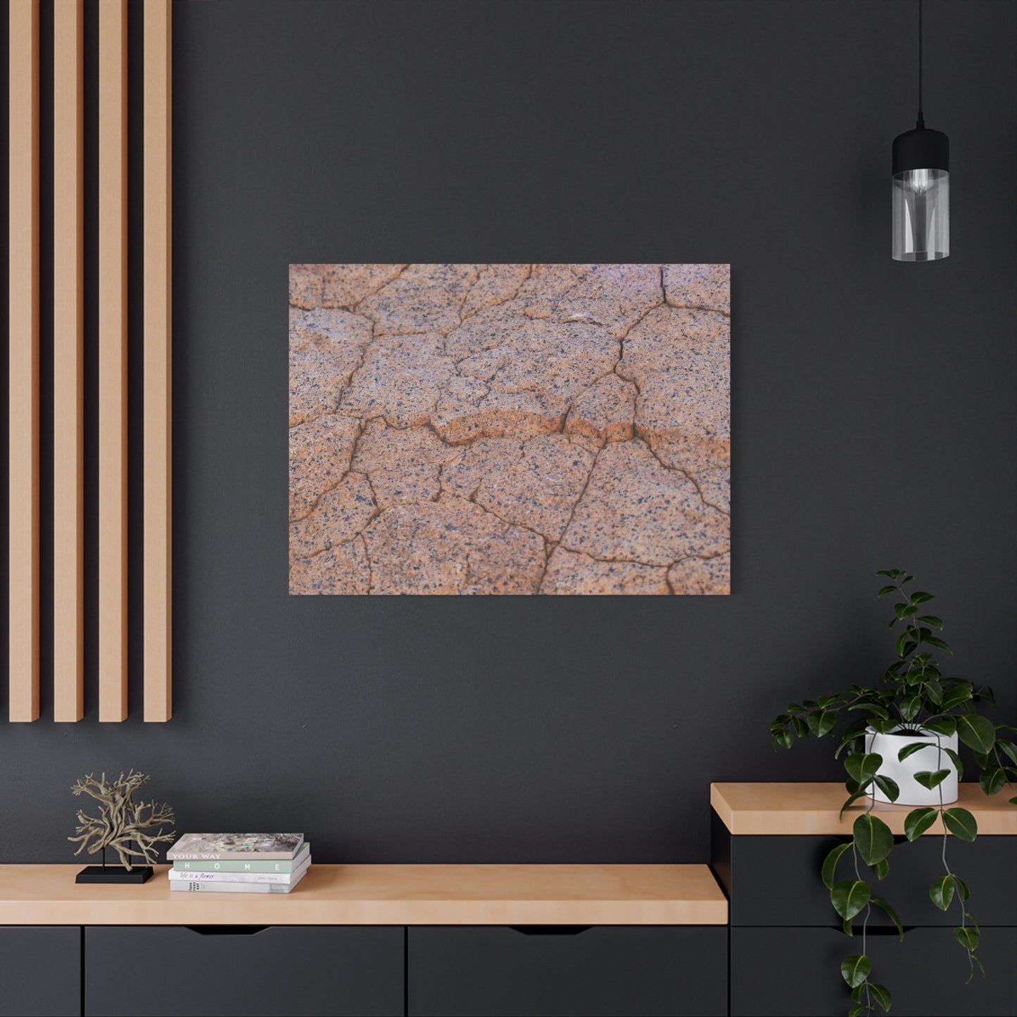 Cracked Earth's Whispers - Unique Frameless Canvas Wall Art