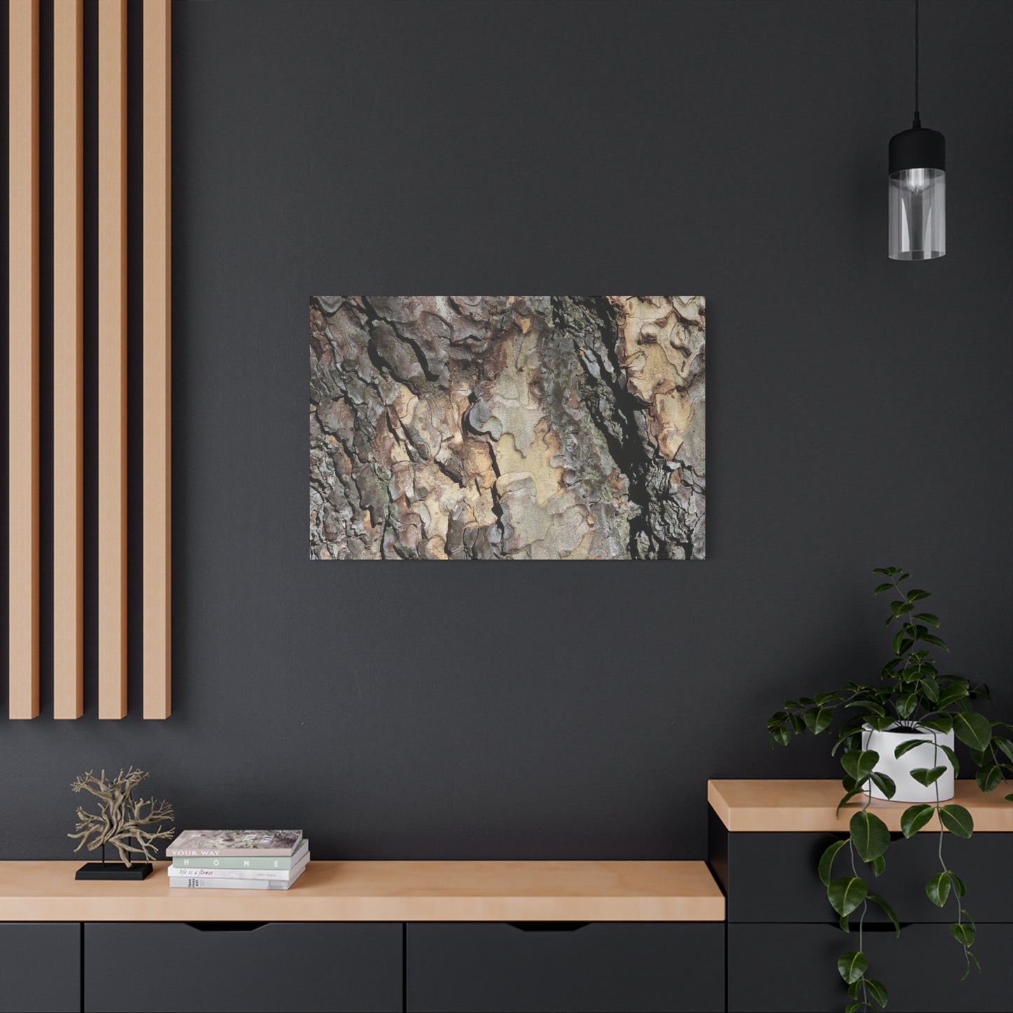 Tree Bark Symphony - Unique Frameless Canvas Wall Art