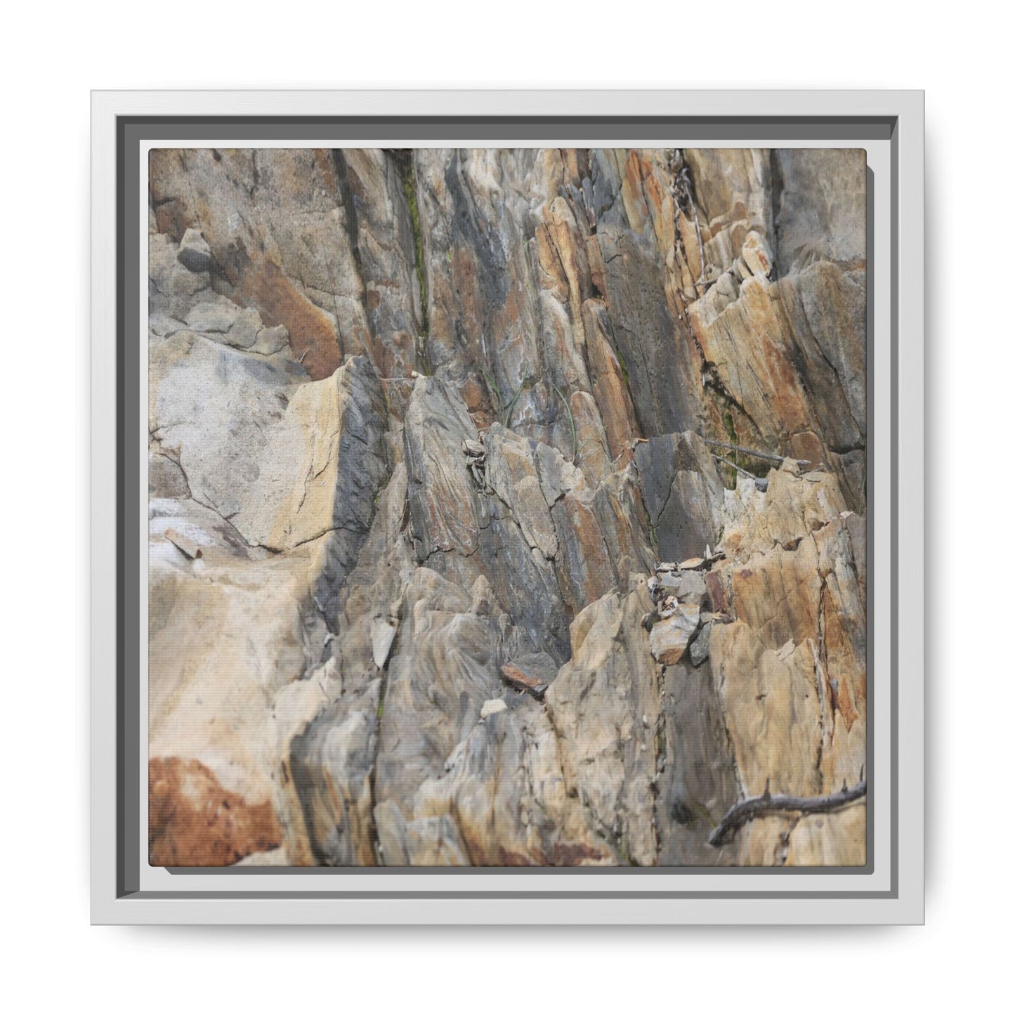 Stone's Silent Symphony - Unique Stretched Canvas Wall Art